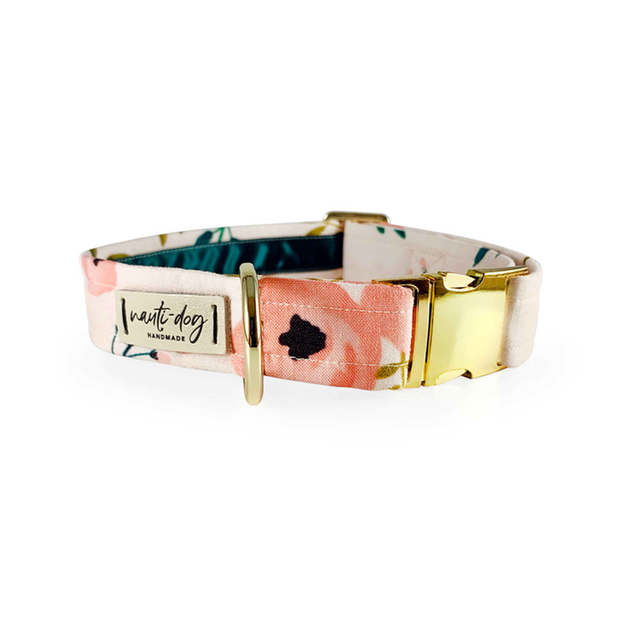 Charleston Blush Floral Tea Rose Buckle & Martingale Dog Collar Image 1