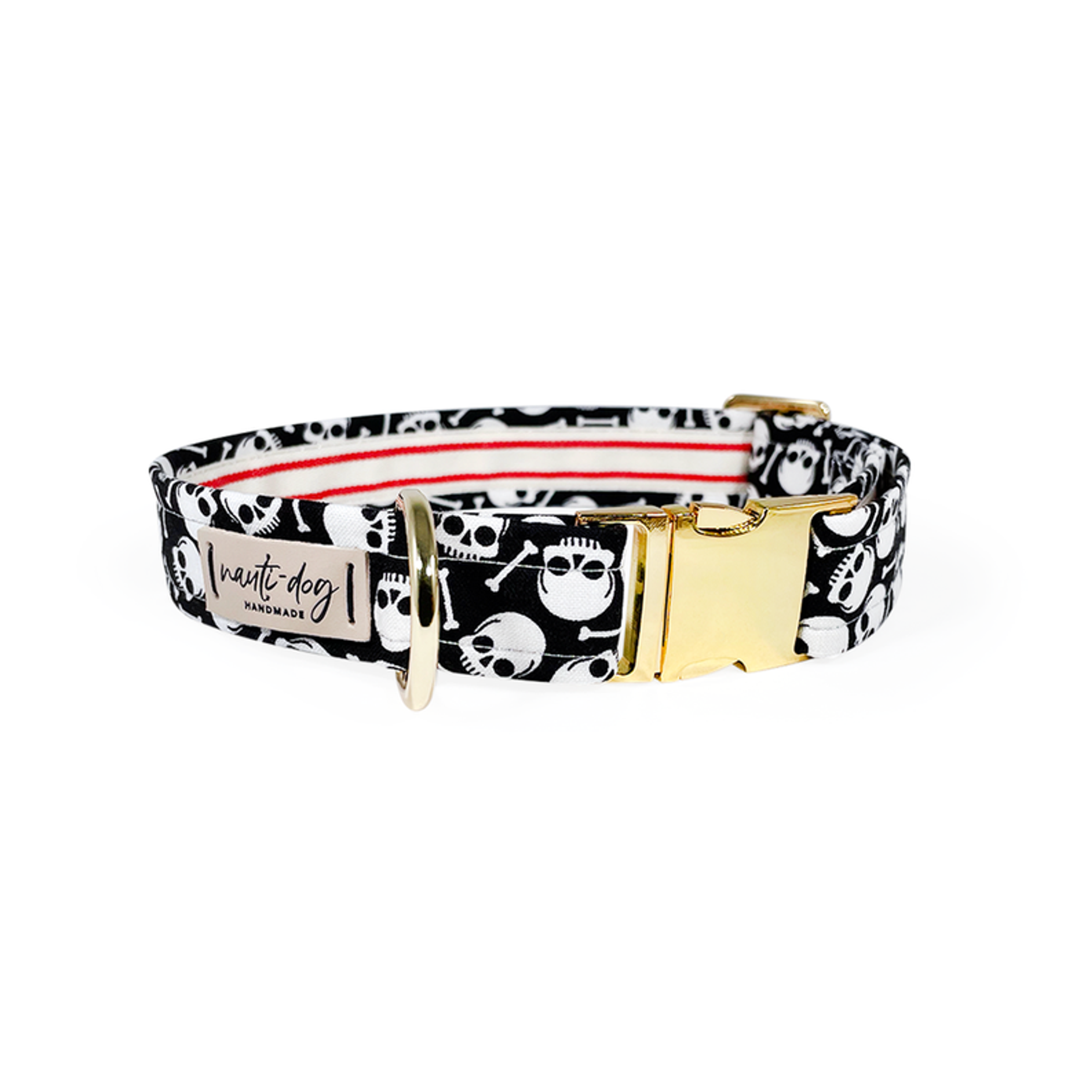 Davey Jones Pirate Skull & Bones Buckle & Martingale Dog Collar Image 1