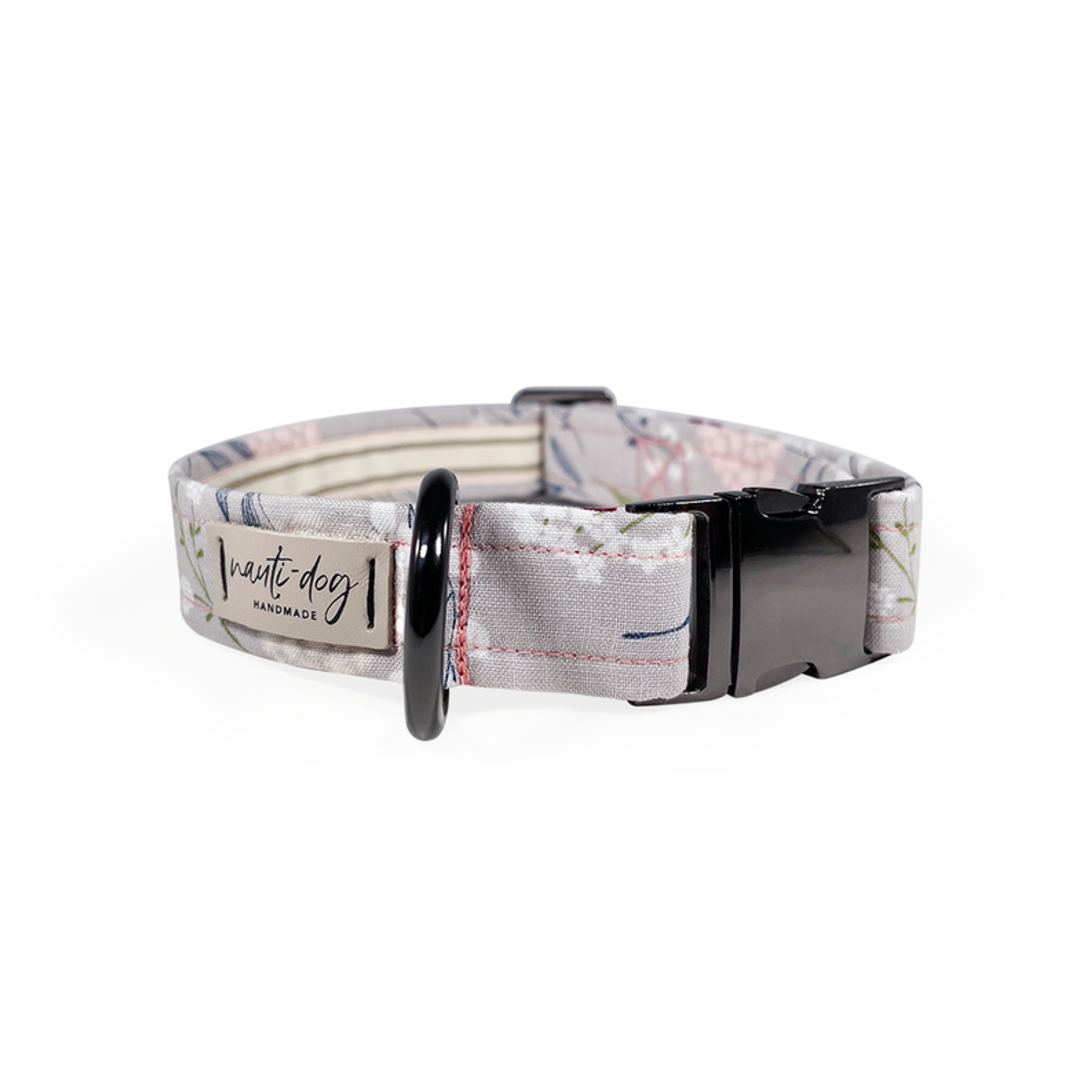 Elderberry Silver Fall Mod Floral Buckle & Martingale Dog Collar Image 1