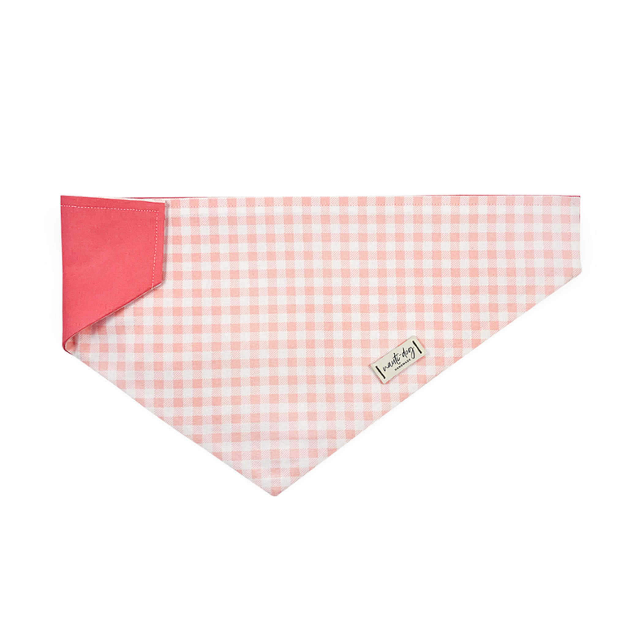Gingham Pink Summer Plaid Check Over-the-collar Dog Bandana Image 1