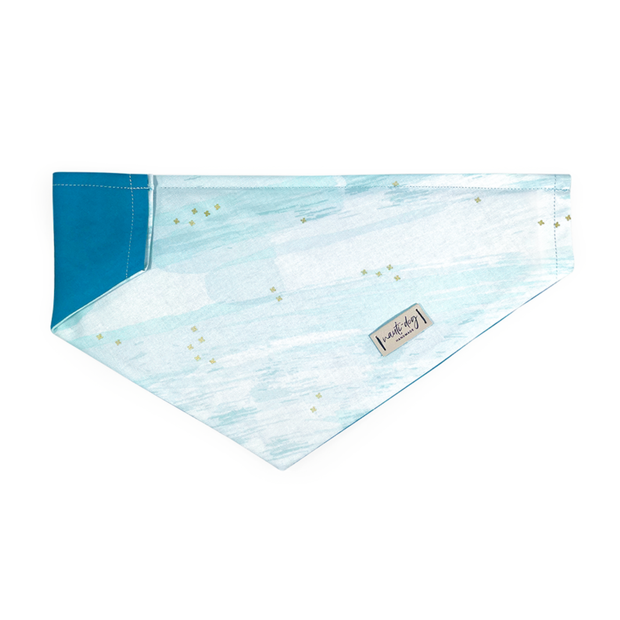 Golden Hour Teal Watercolor Over-the-collar Dog Bandana Image 1
