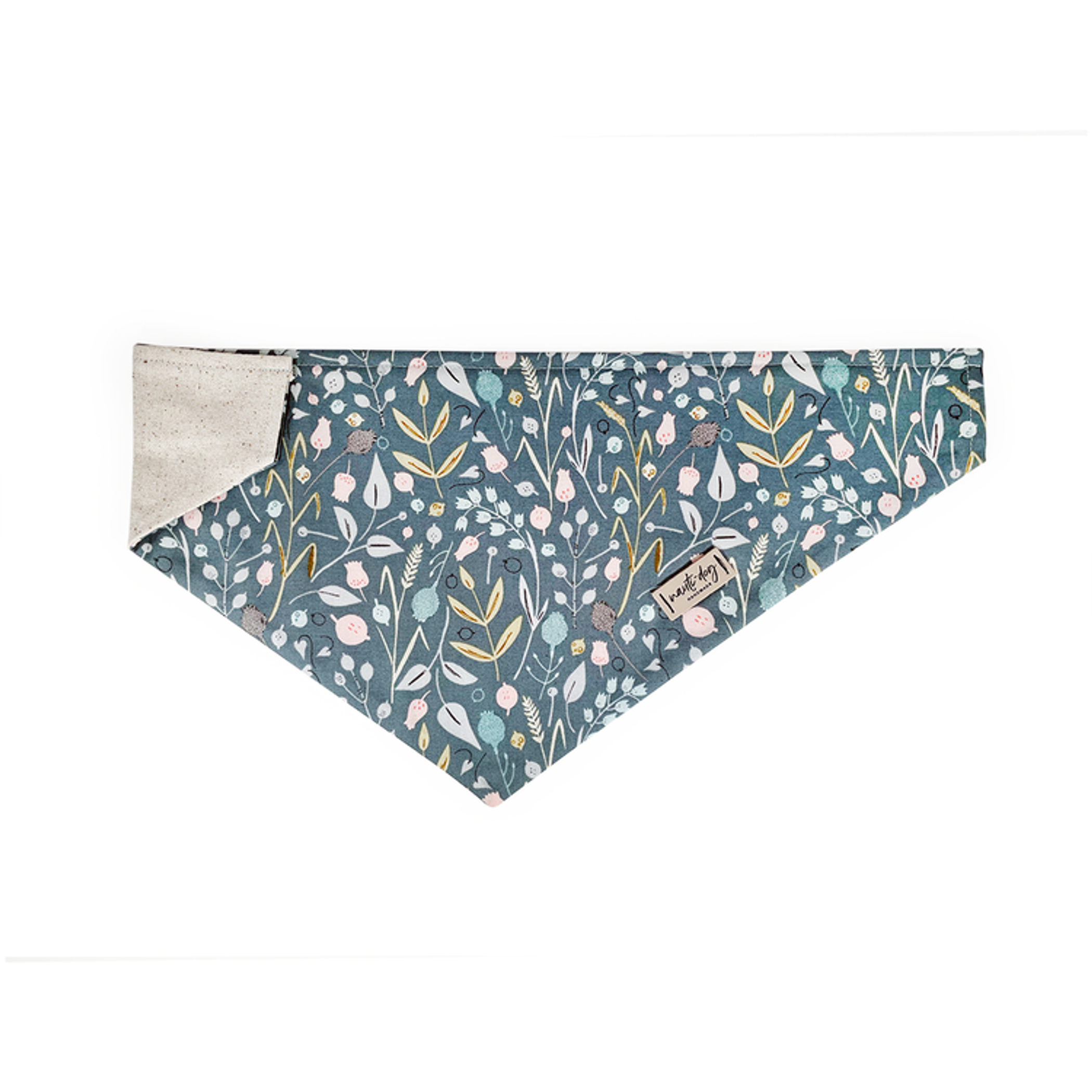 Juniper Sage Mod Fall Floral Over-the-collar Dog Bandana Image 1
