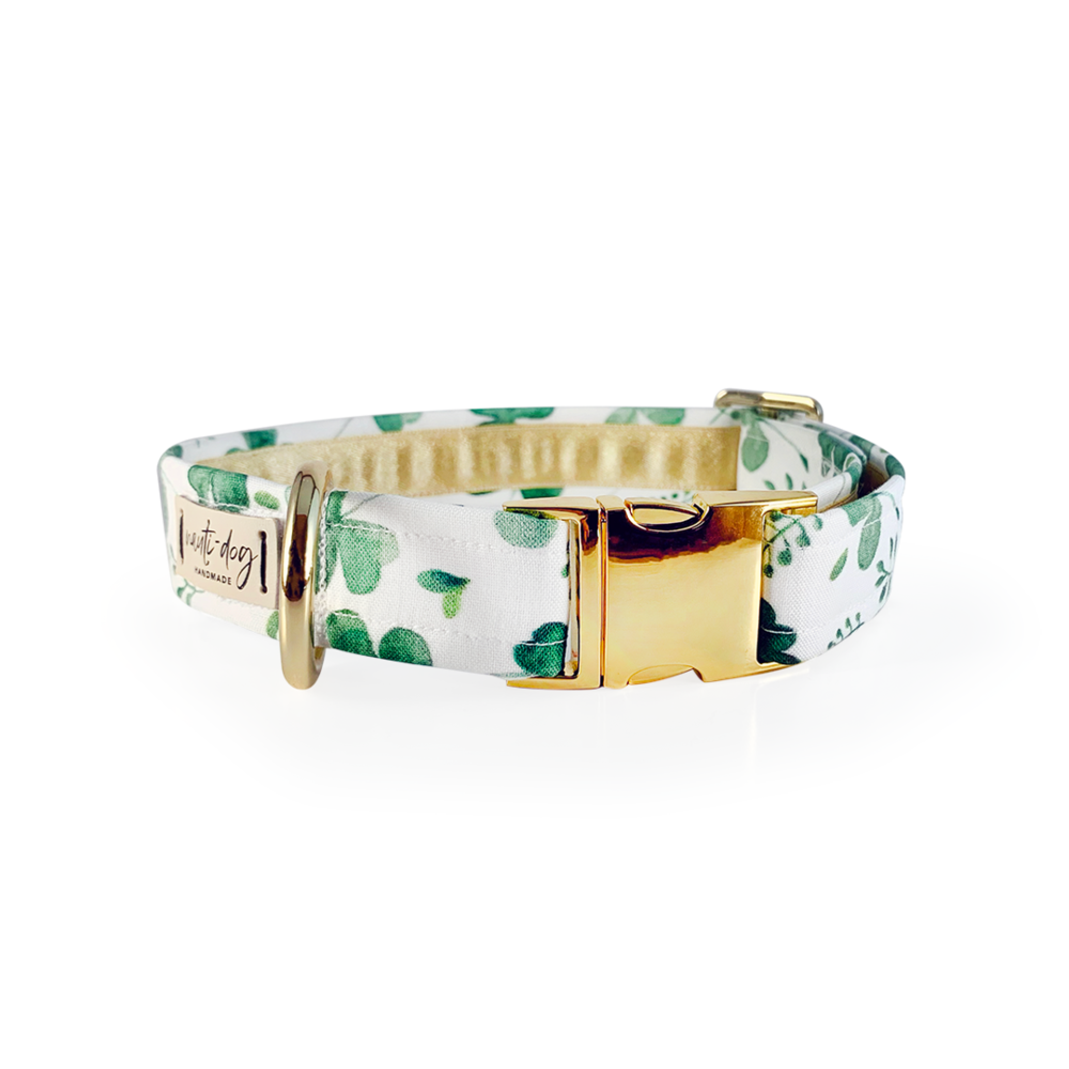 Lucky Irish Four Leaf Clover St. Paddy's Day Shamrock Buckle & Martingale Dog Collar Image 1