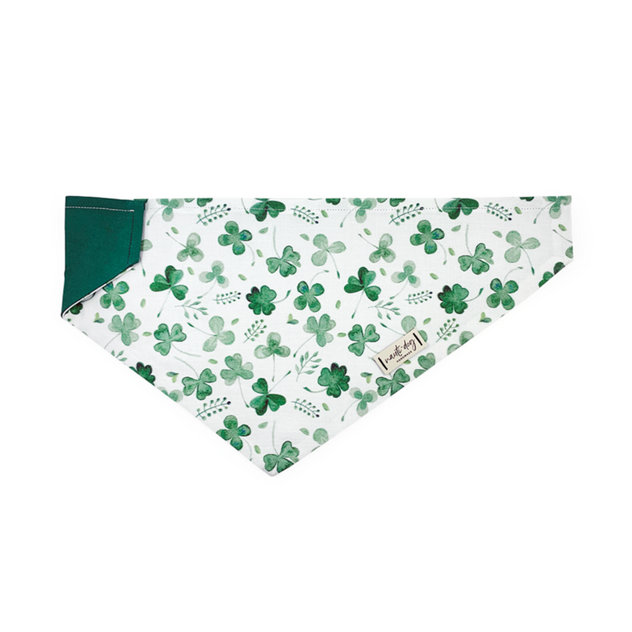 Lucky Irish Four Leaf Clover St. Paddy's Day Shamrock Over-the-collar Dog Bandana Image 1