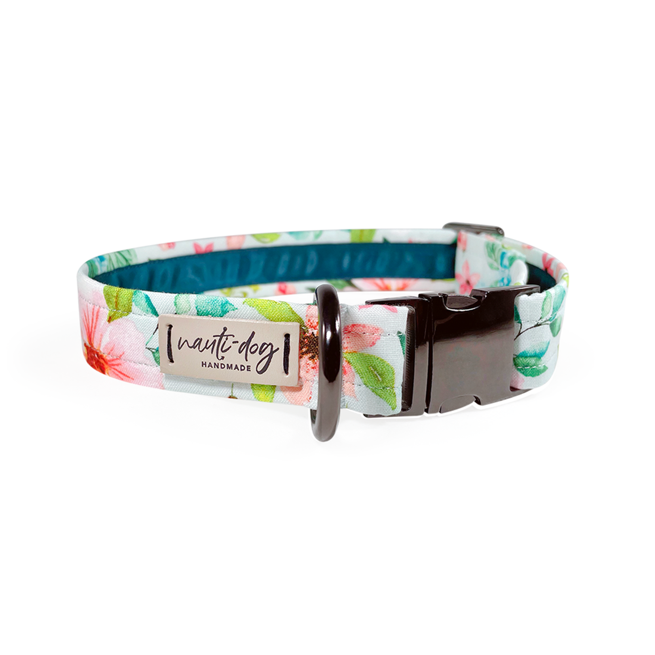 Magnolia Watercolor Spring Floral Buckle & Martingale Dog Collar Image 1