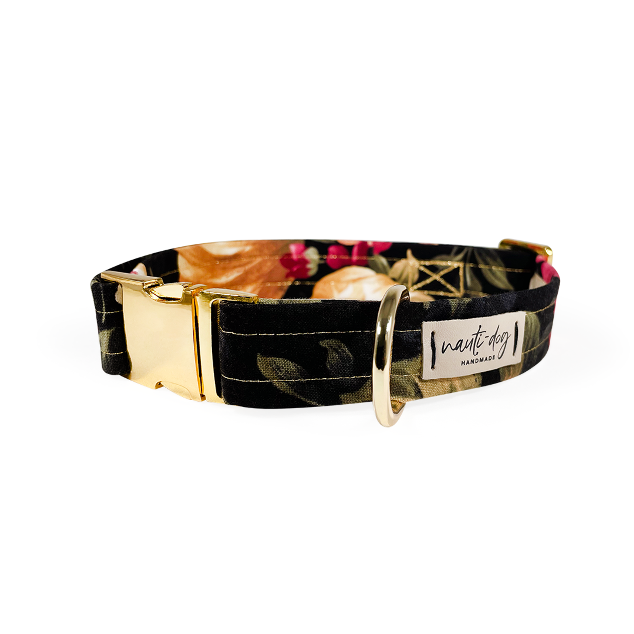 Victoria Vintage Victorian Floral Buckle & Martingale Dog Collar Image 1