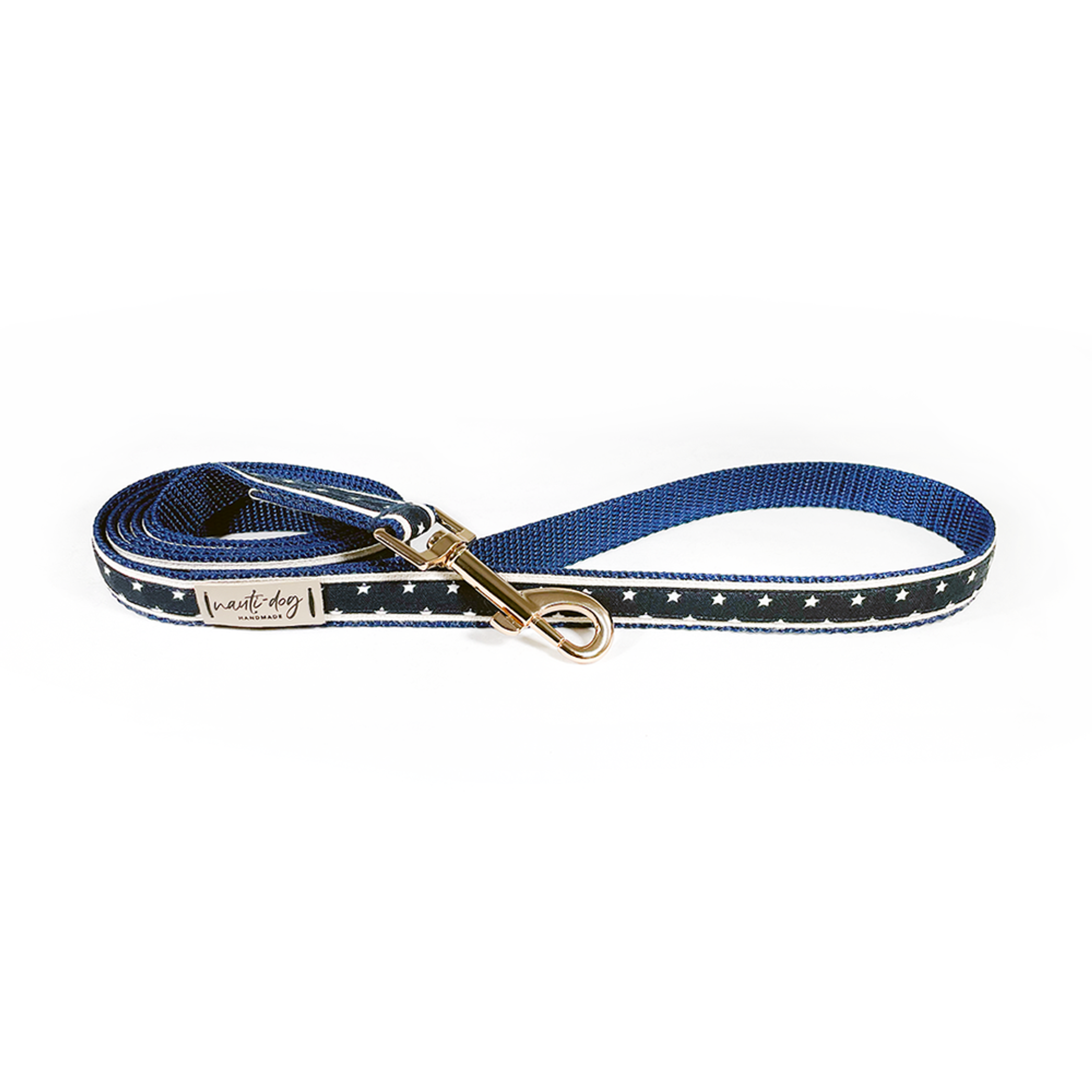 Independence Patriotic American Star Navy Ribbon Dog Leash Image 1