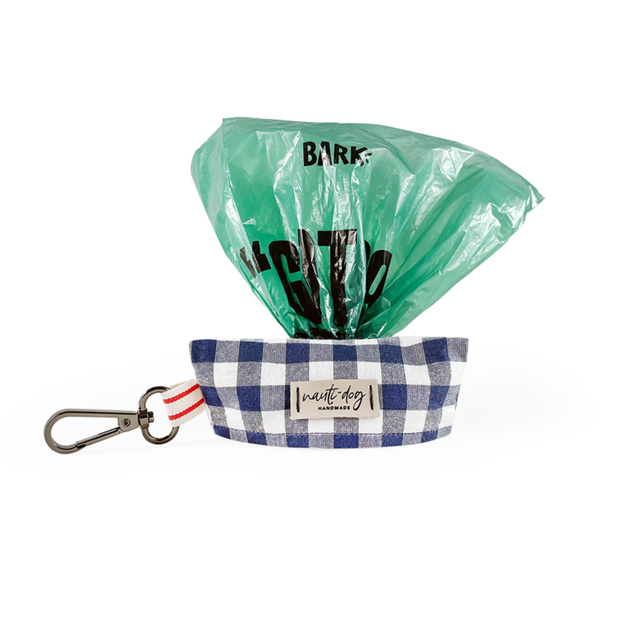 Buffalo Navy Check Oxford Plaid Dog Poop Waste Bag Dispenser Image 1