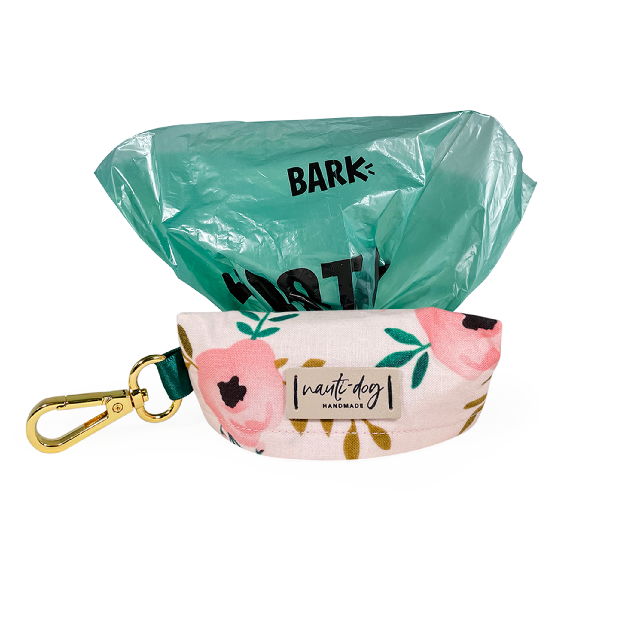 Charleston Blush Floral Tea Rose Dog Waste Poop Bag Dispenser Image 1