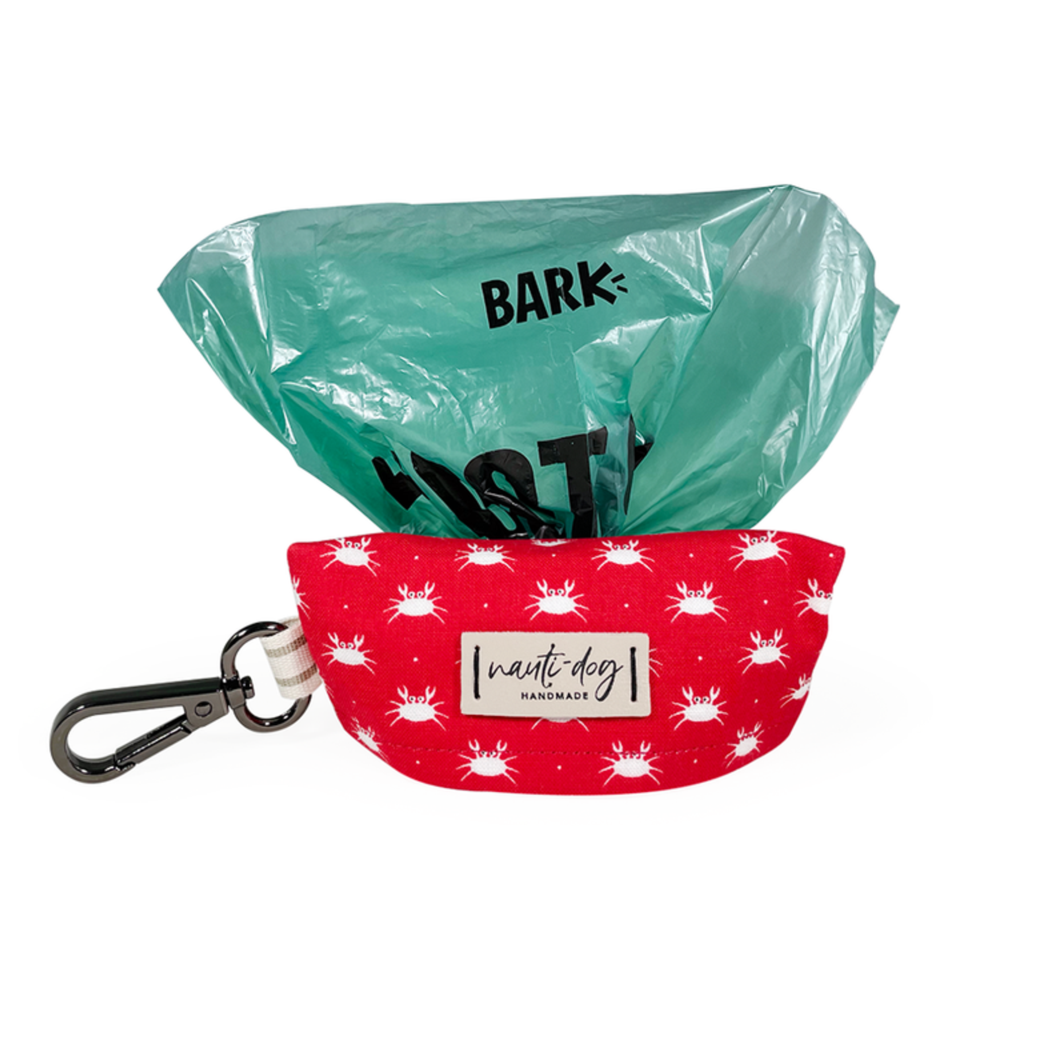 Crabby Red Maryland Crab Coastal Dog Waste Poop Bag Dispenser Image 1