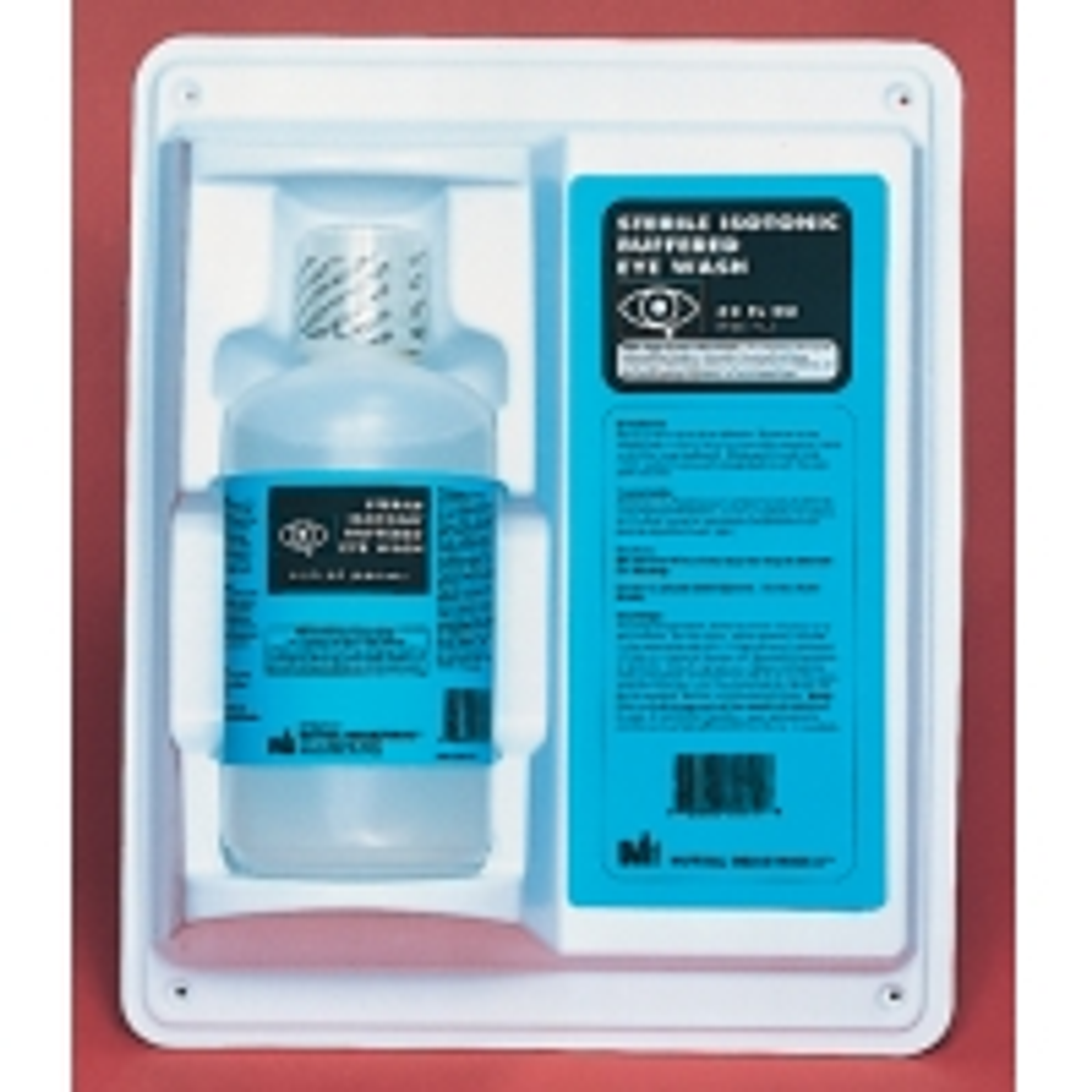 Eye Wash Station Wall Mountable 32 oz Sterile Isotonic Buffered Neutralizes Acids Flushing Away Chemicals Refills Available