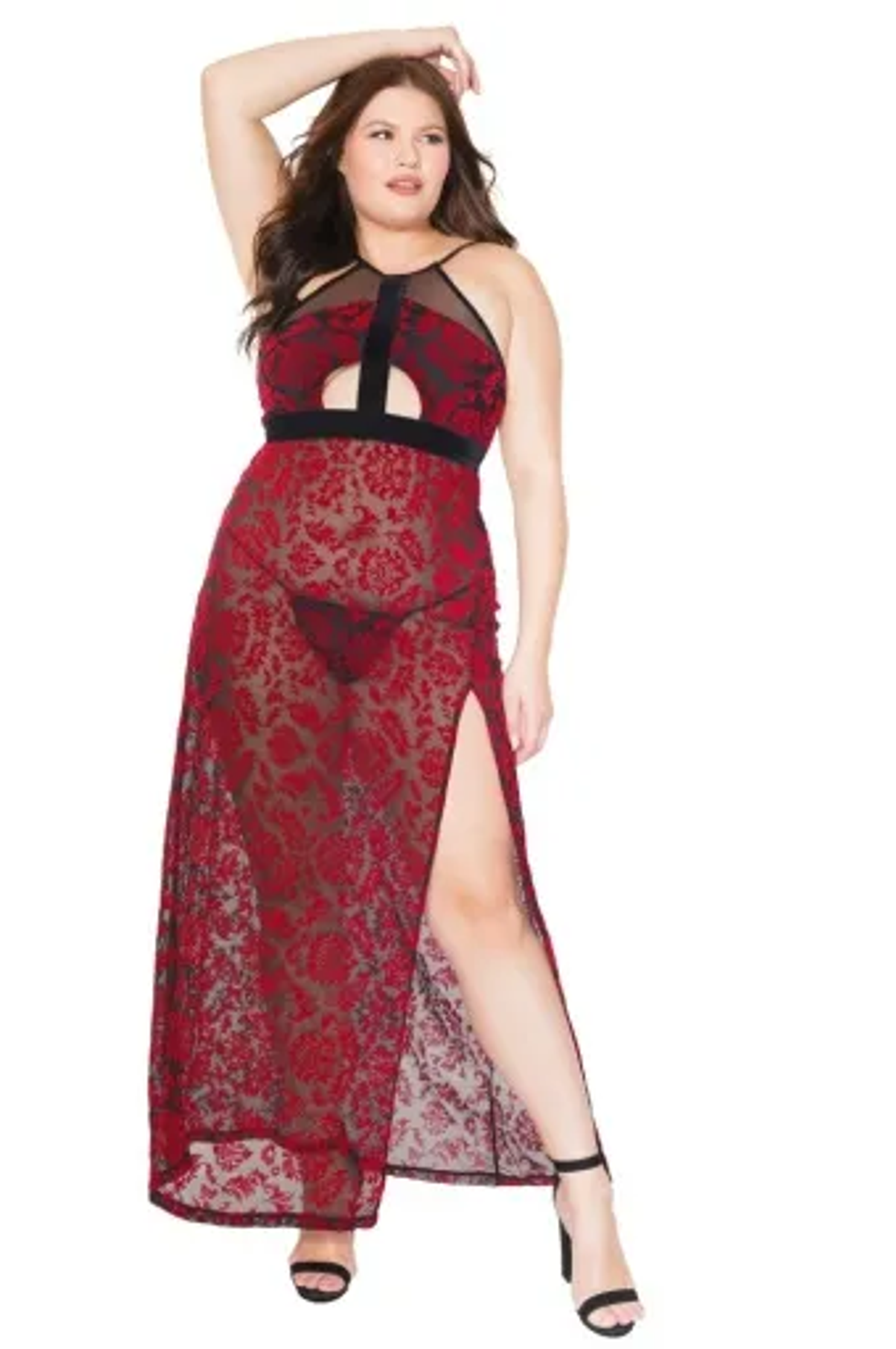 Coquette Red Halter Gown | Flowing Lingerie Style