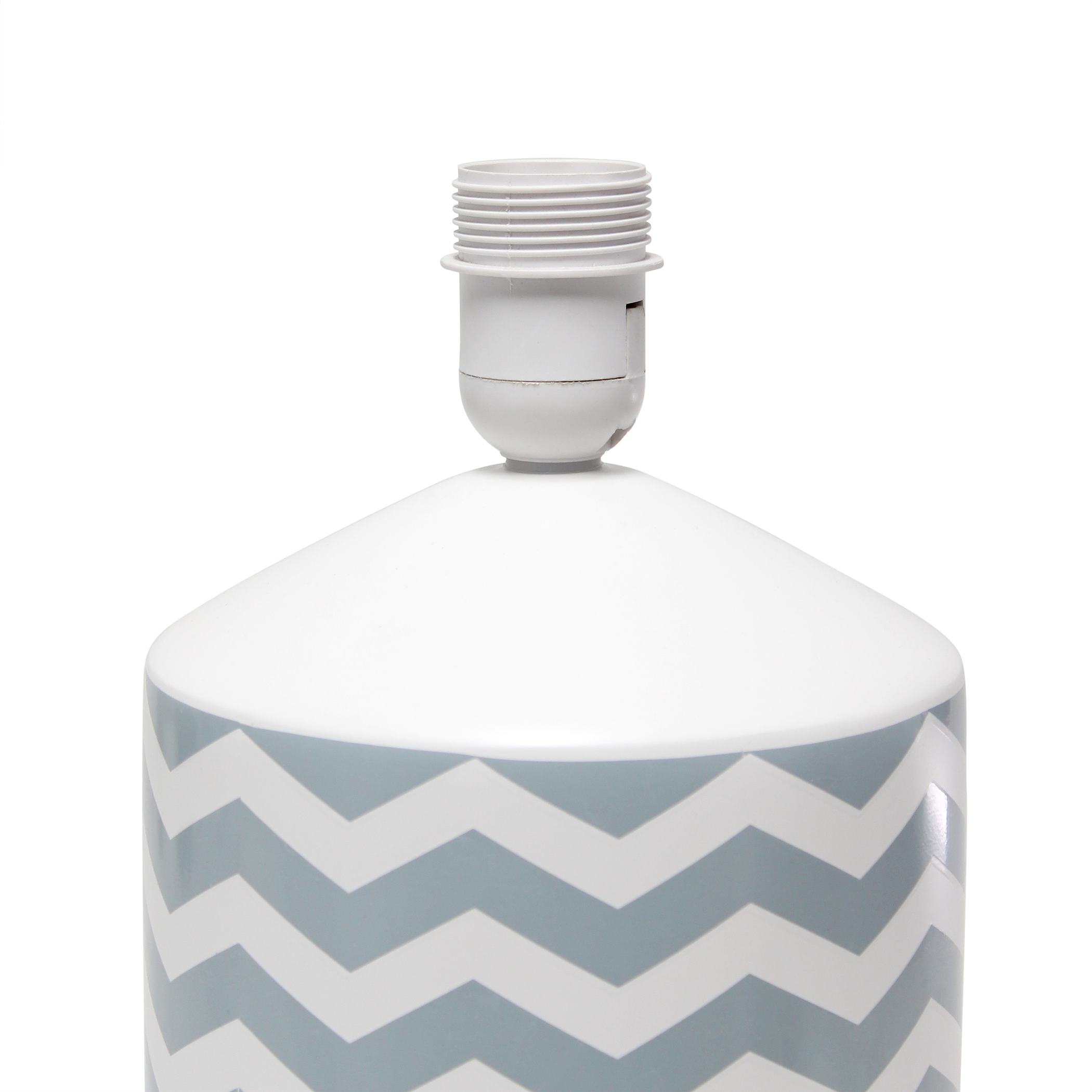 Table Lamp Spruce Up Lighting Beautiful Repeat Pattern Printed Base Clean White Fabric Shade Variety of Color Options