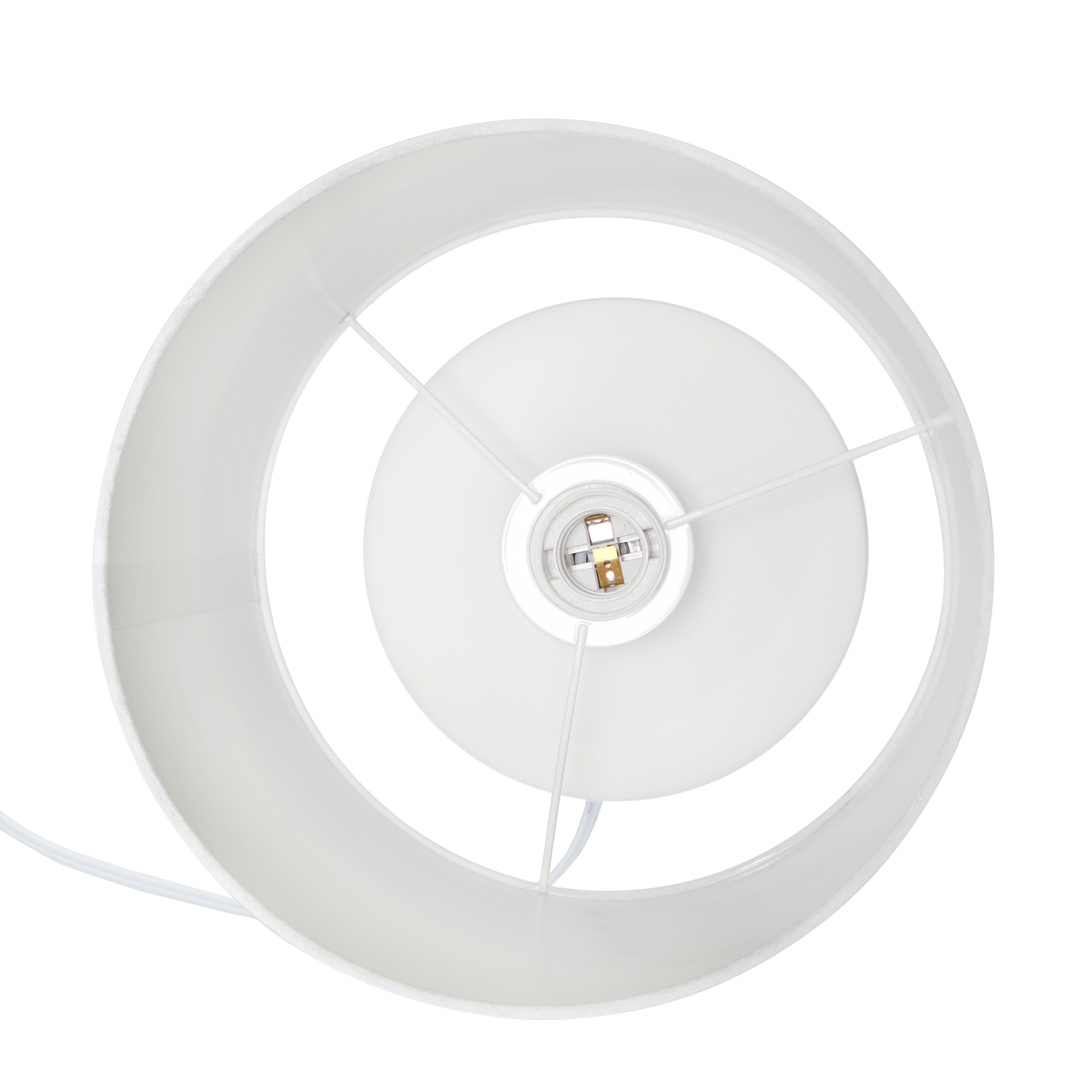 Table Lamp Spruce Up Lighting Beautiful Repeat Pattern Printed Base Clean White Fabric Shade Variety of Color Options