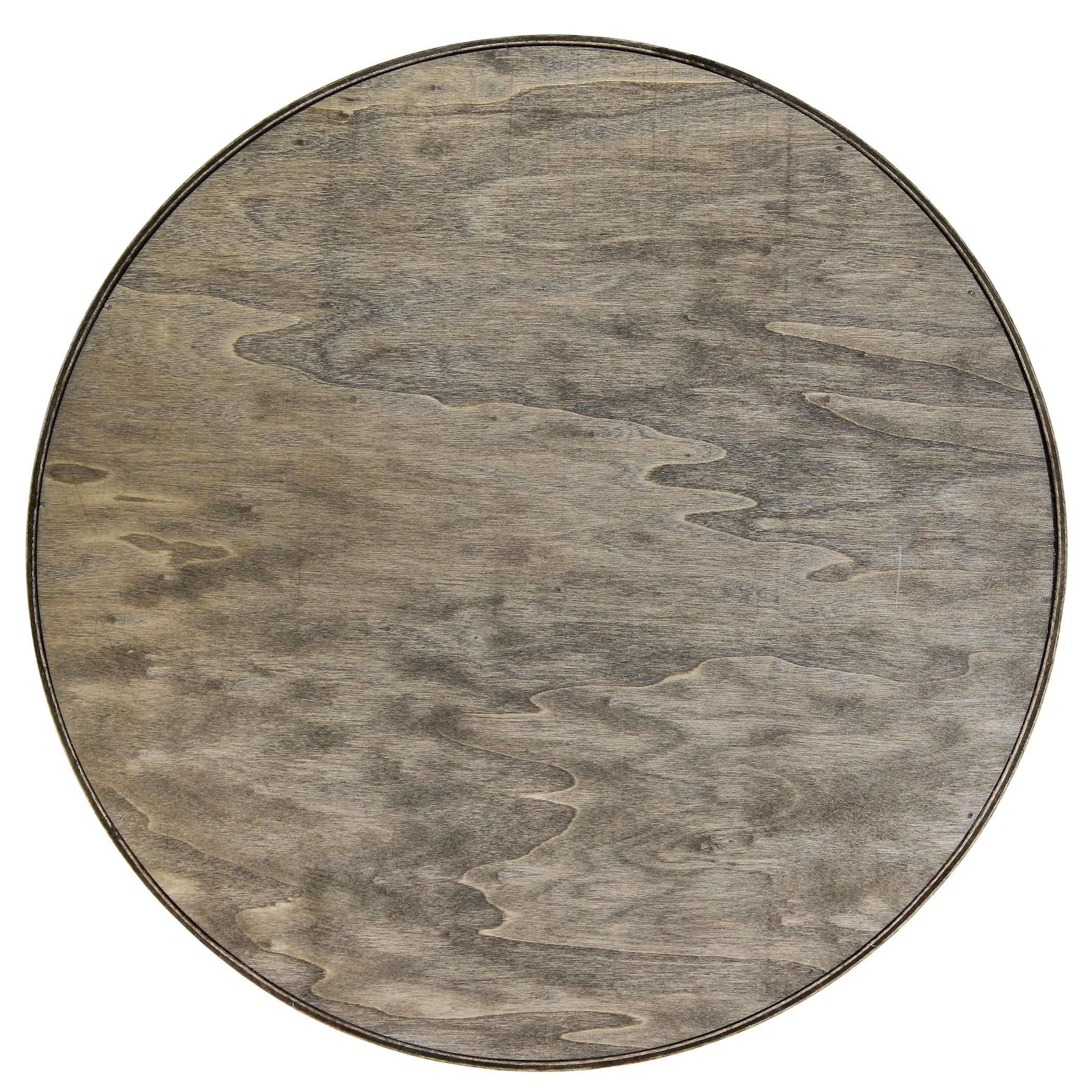 Serving Tray Round Rustic Gray Wash Wood 13.75 inches with Handles Centerpiece Decorative Use for Breakfast Lunch Dinner and Entertaining