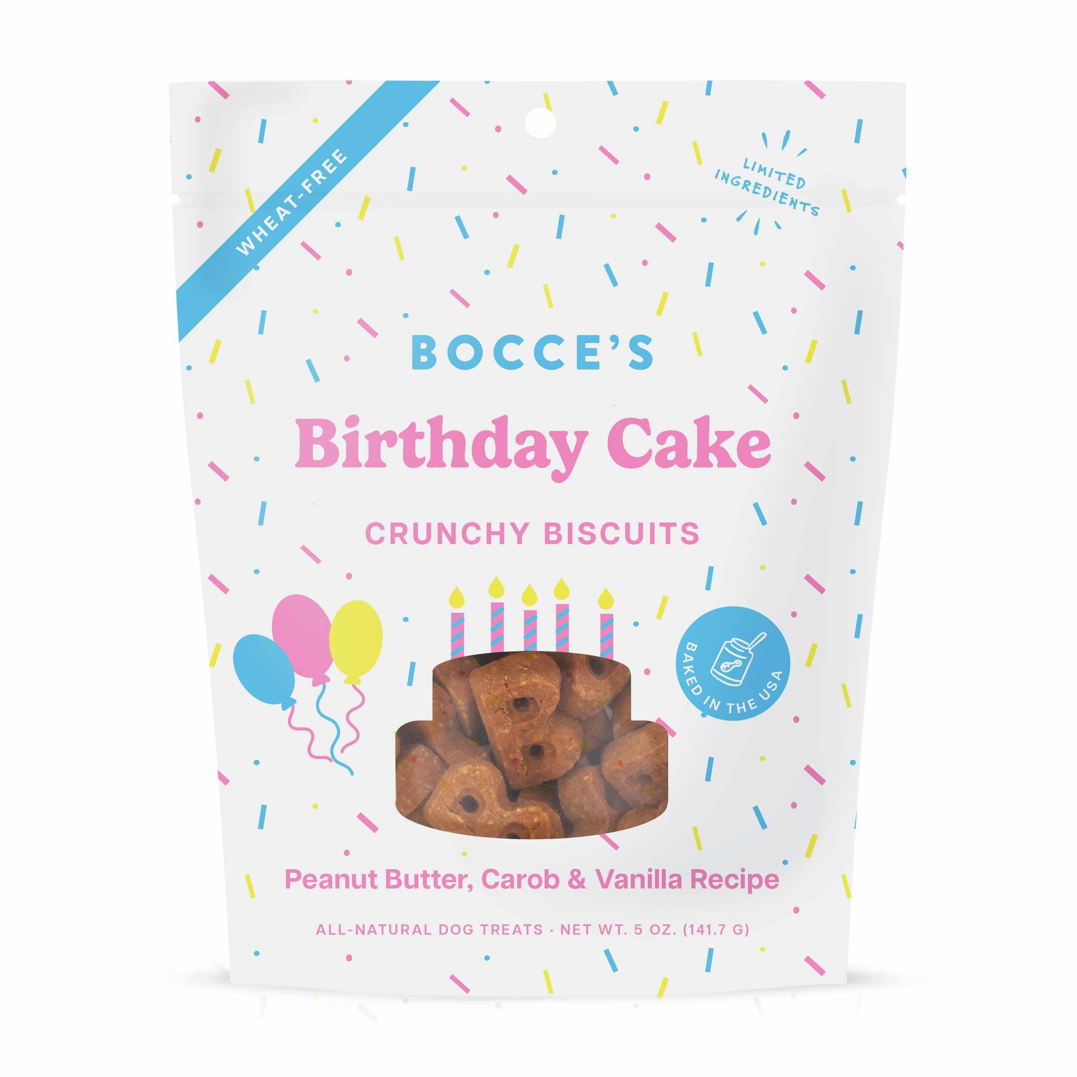 Bocce's Bakery Birthday Cake Biscuit Dog Treats 5oz Image 1