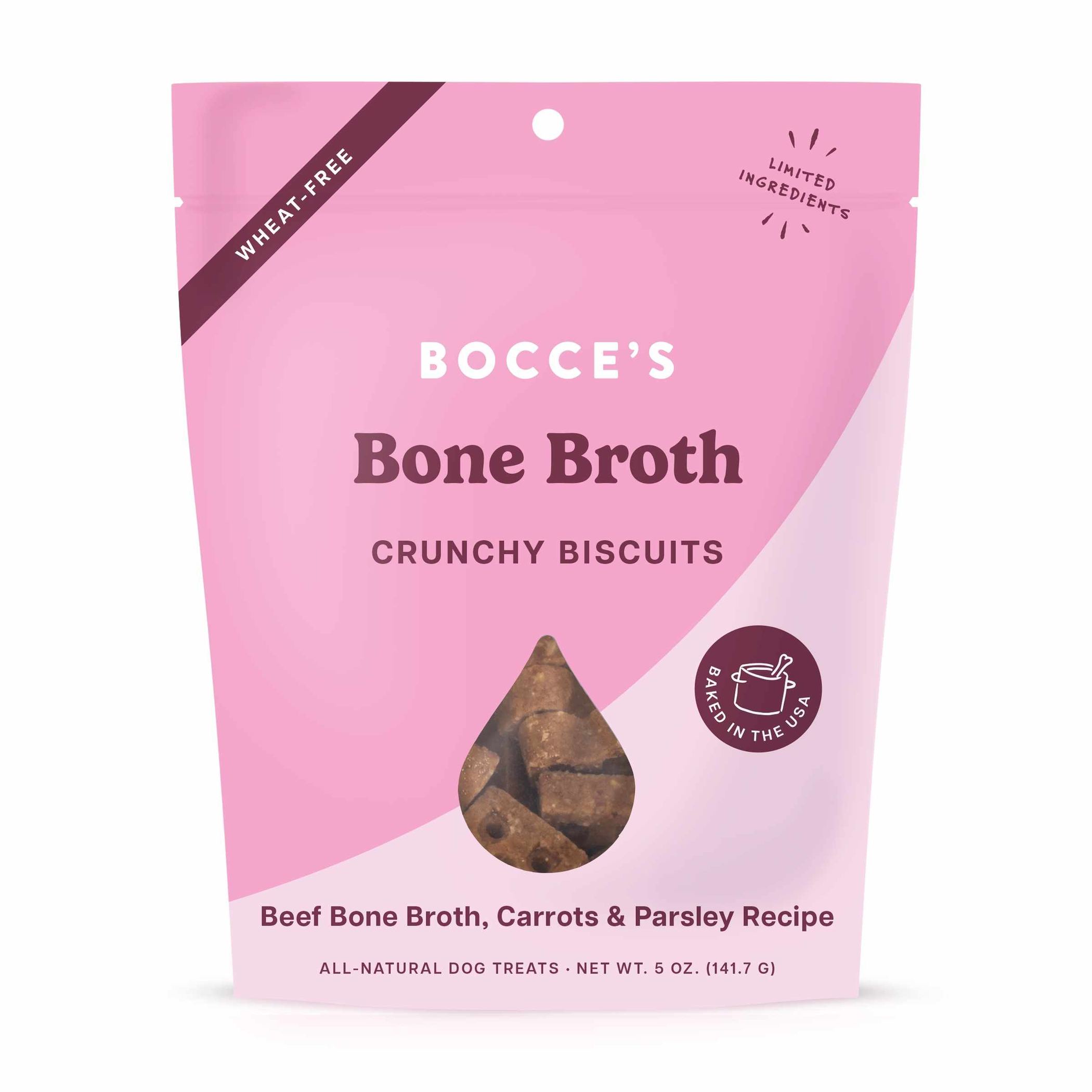 Bocce's Bakery Bone Broth Biscuit Dog Treats 5oz Image 1