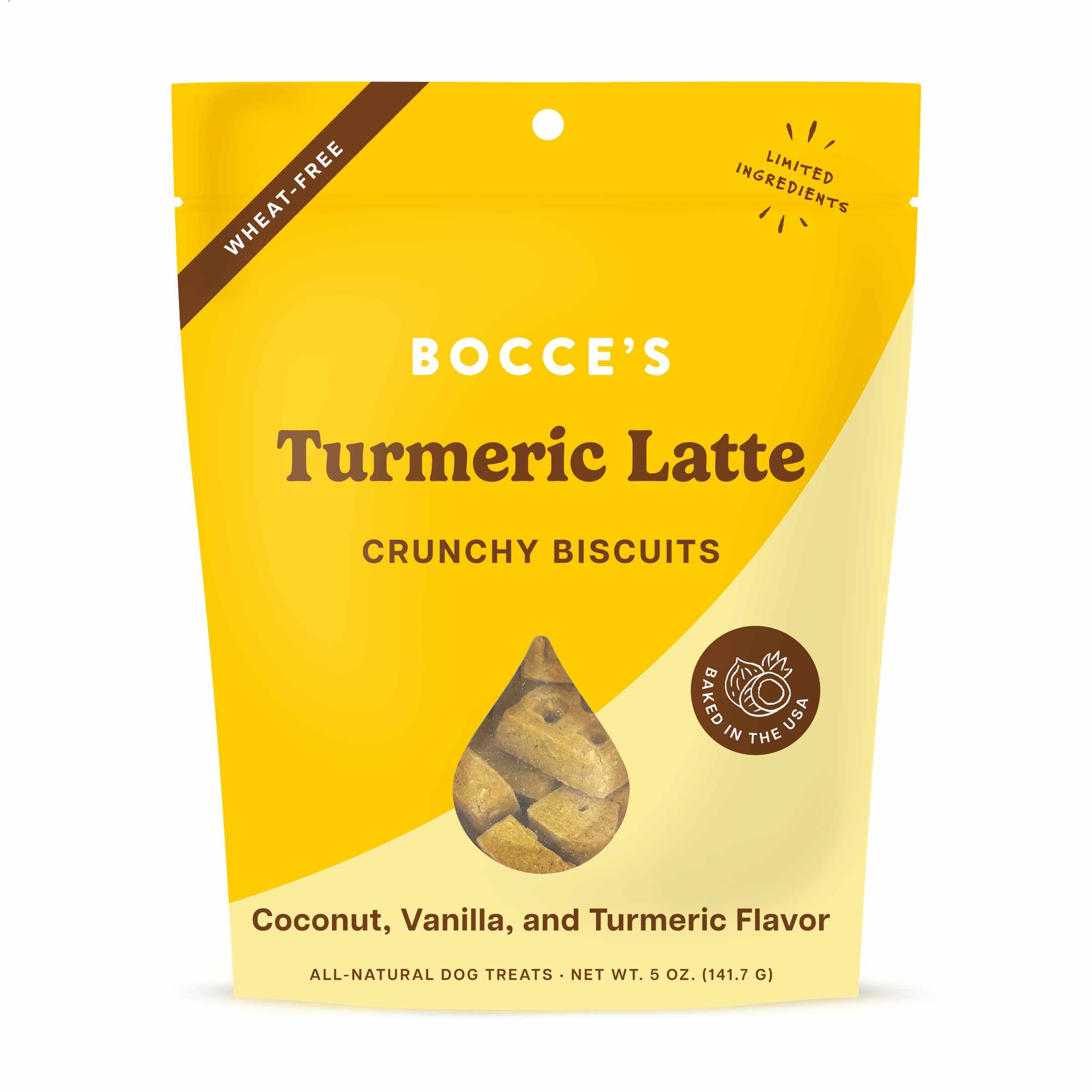 Bocce's Bakery Turmeric Latte Biscuit Dog Treats 5oz Image 1