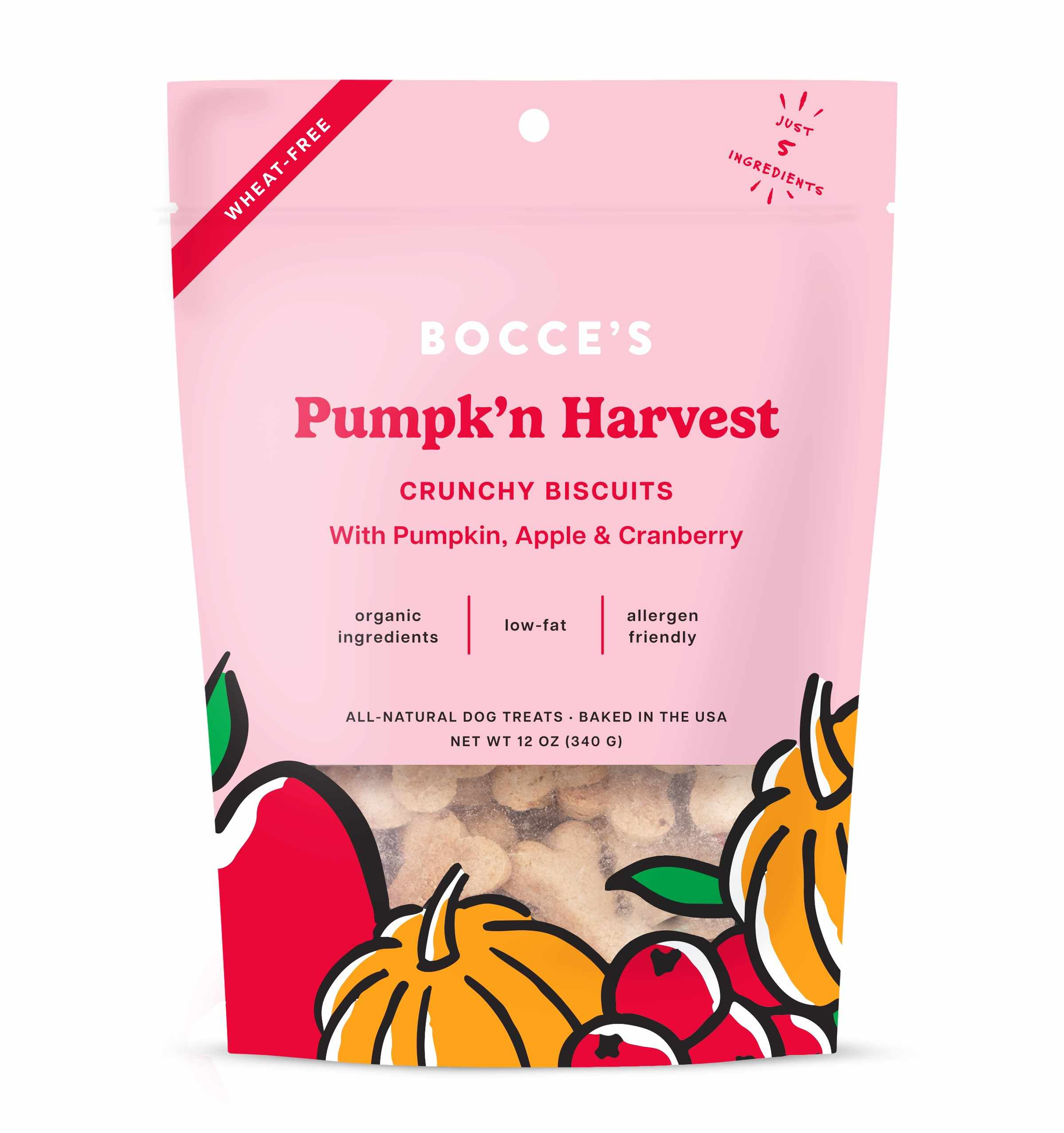 Bocce's Bakery Pumpk'n Harvest Small Batch Biscuit Dog Treats 12oz Image 1