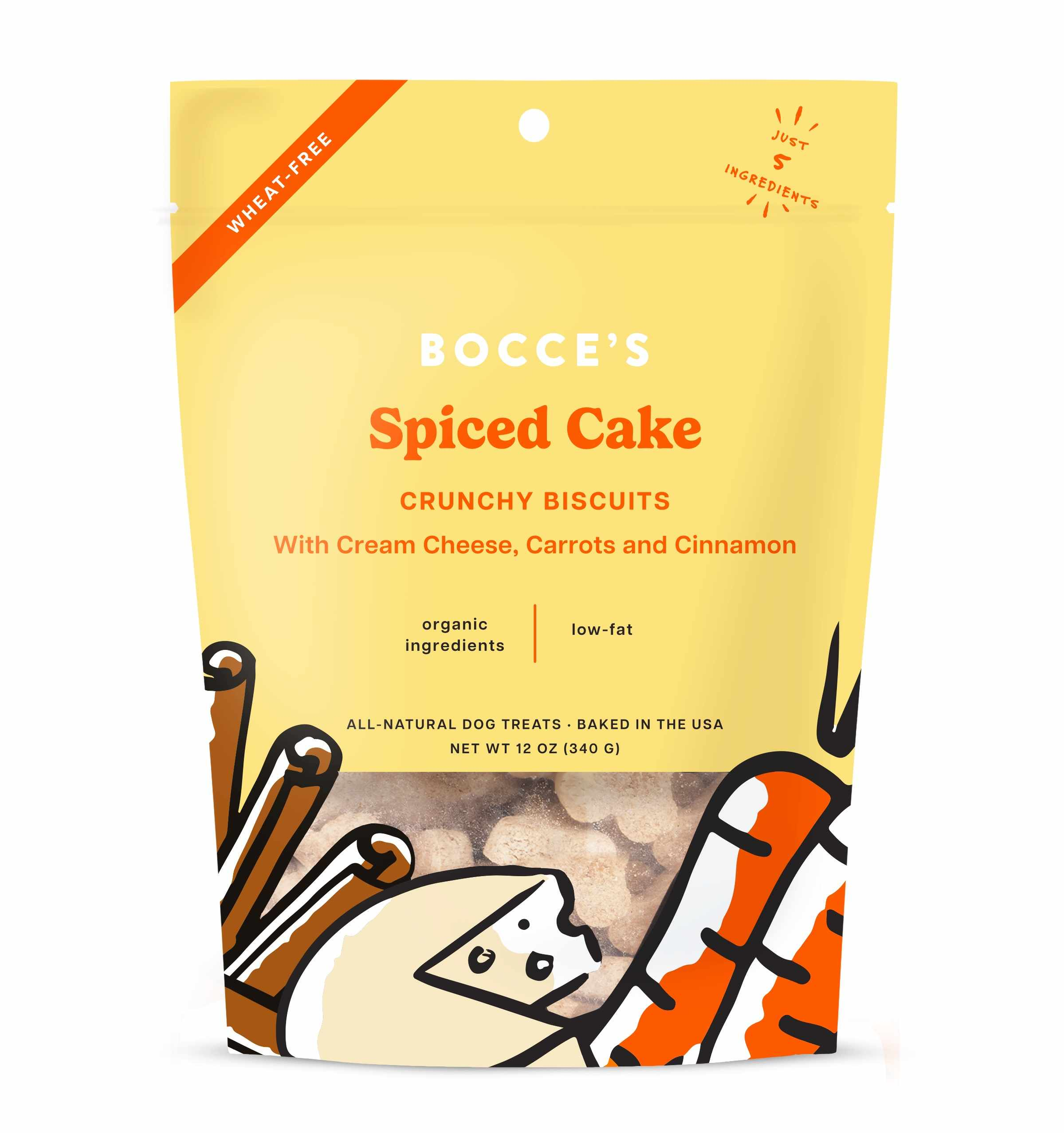 Bocce's Bakery Spiced Cake Small Batch Biscuits Dog Treats 12oz Image 1