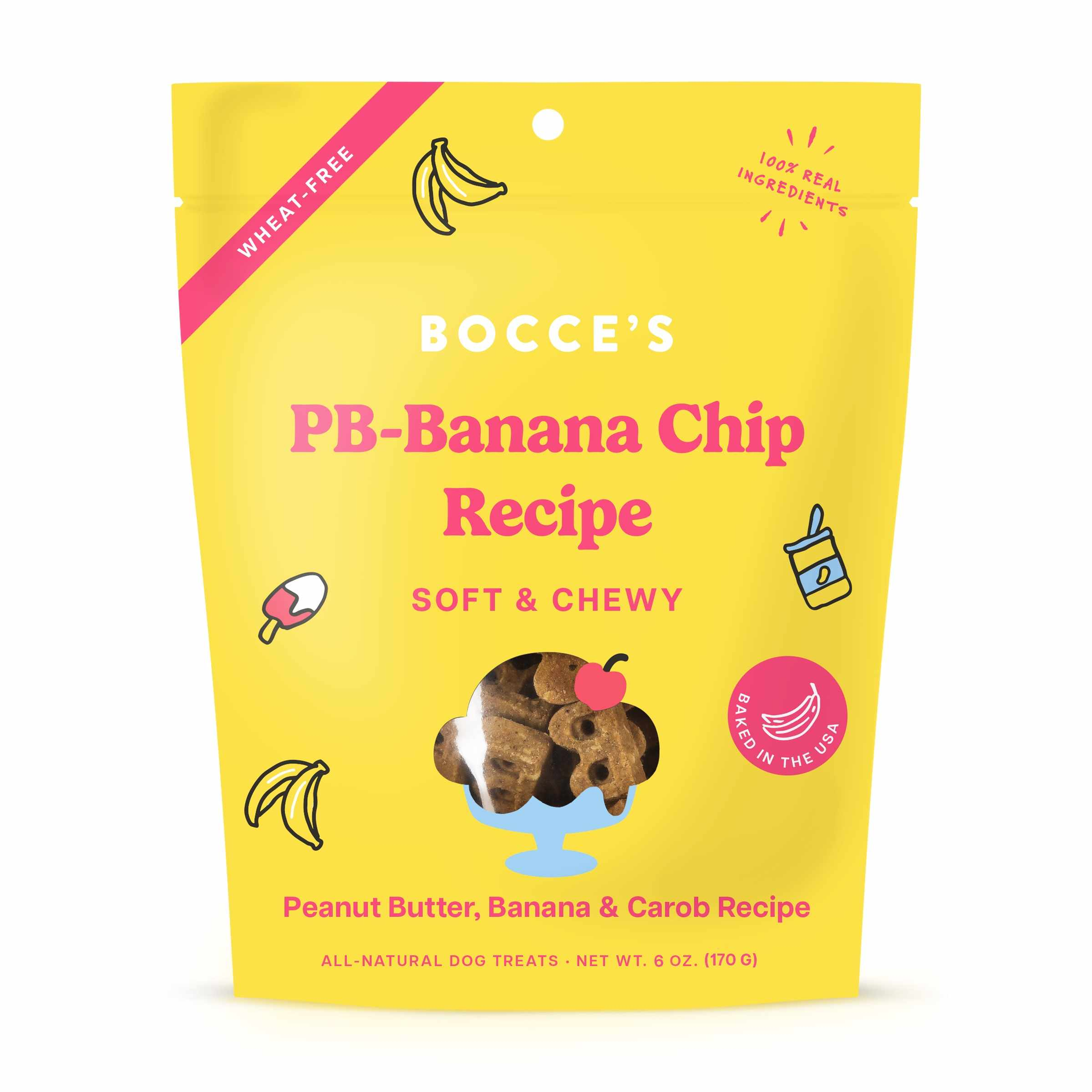 Bocce's Bakery PB-Banana Chip Soft & Chewy Dog Treats 6oz Image 1