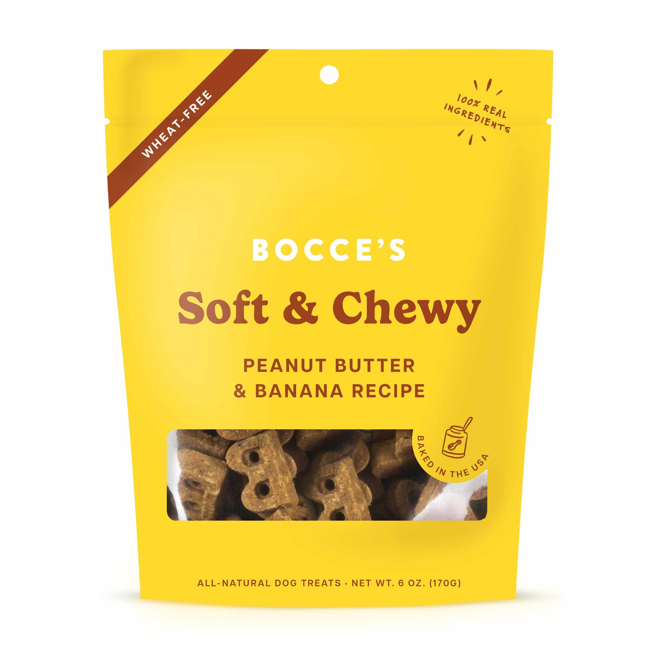 Bocce's Bakery Peanut Butter & Banana Soft & Chewy Dog Treats 6oz Image 1