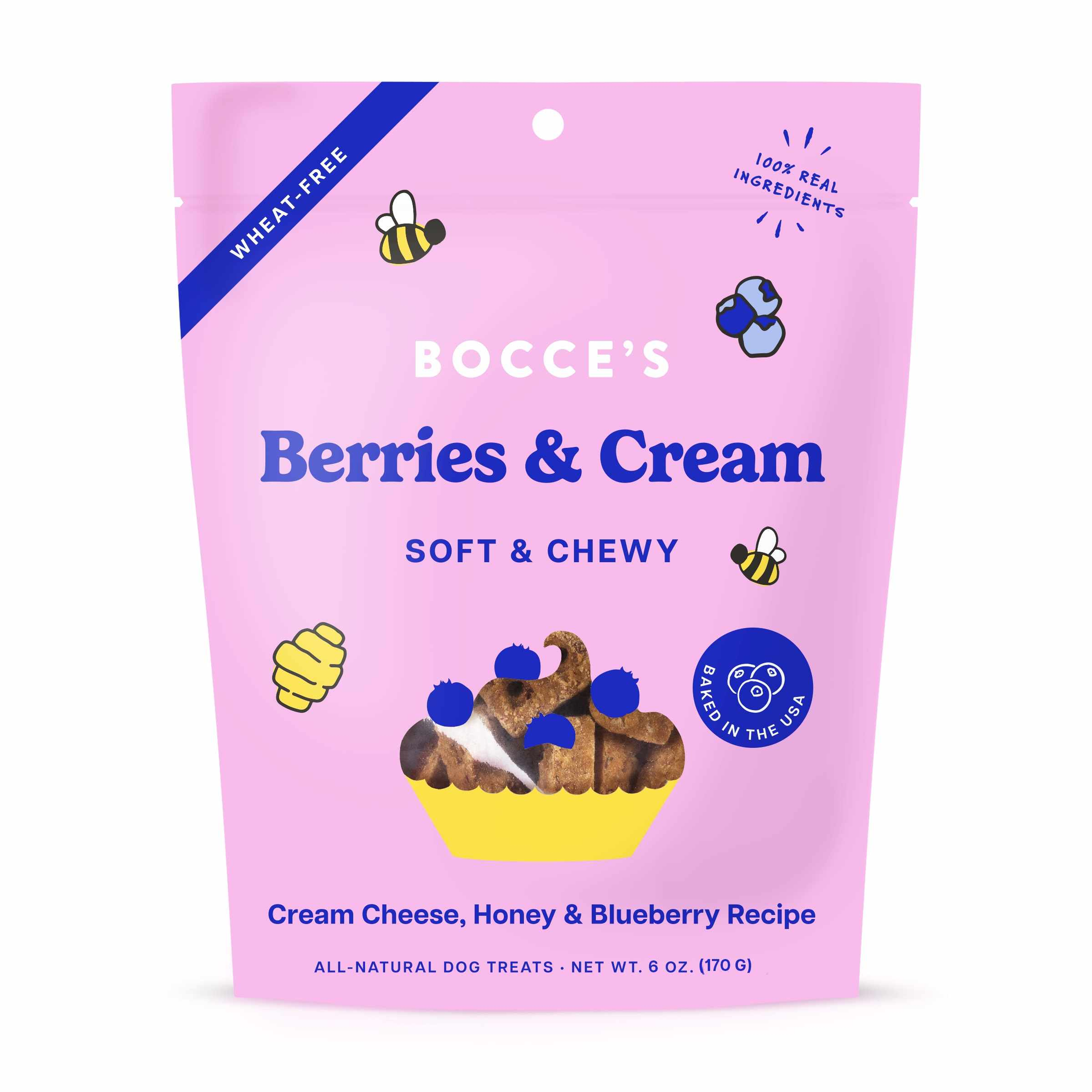 Bocce's Bakery Berries & Cream Soft & Chewy Dog Treats 6oz Image 1