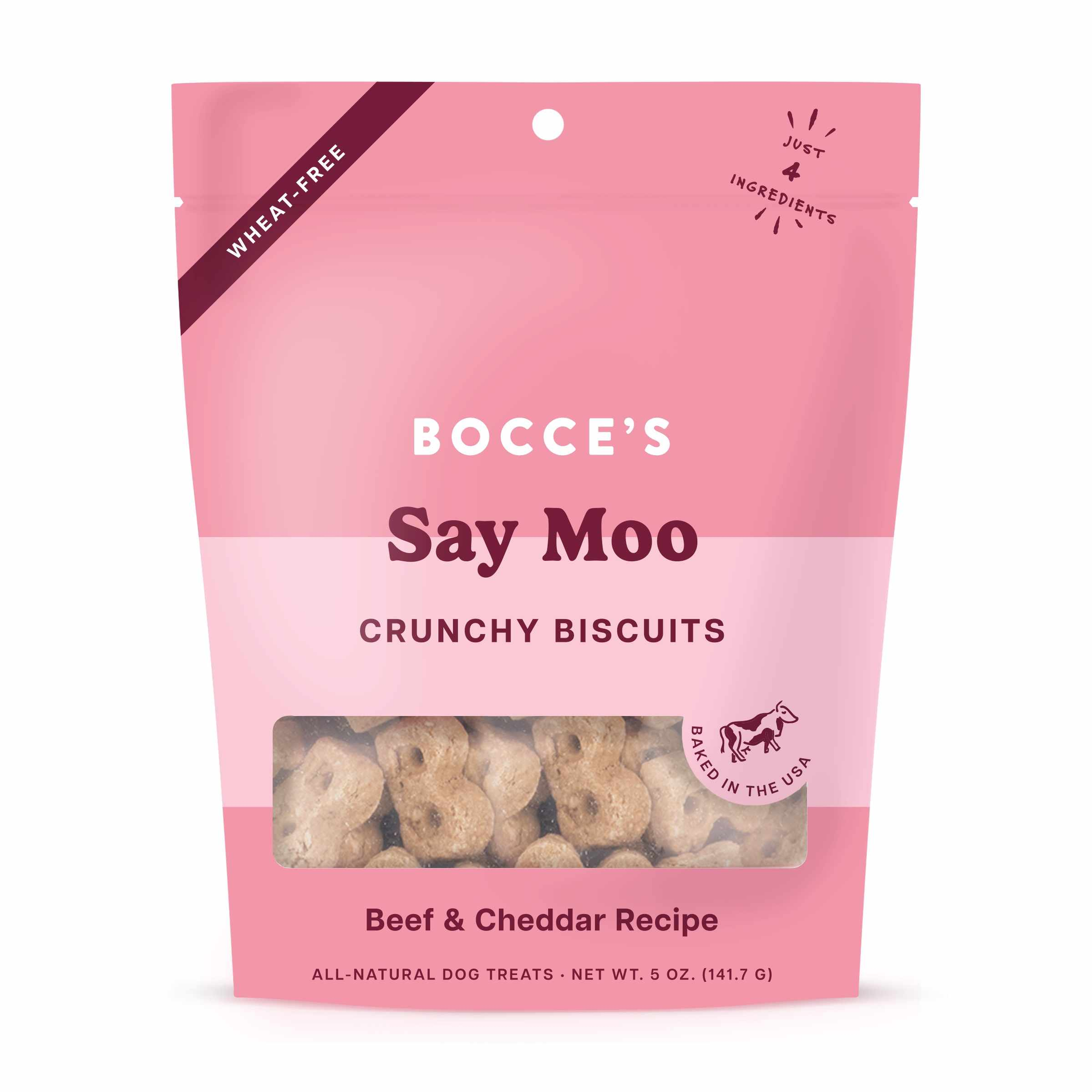 Bocce's Bakery Say MOOOO Biscuit Bags Dog Treats 5oz Image 1