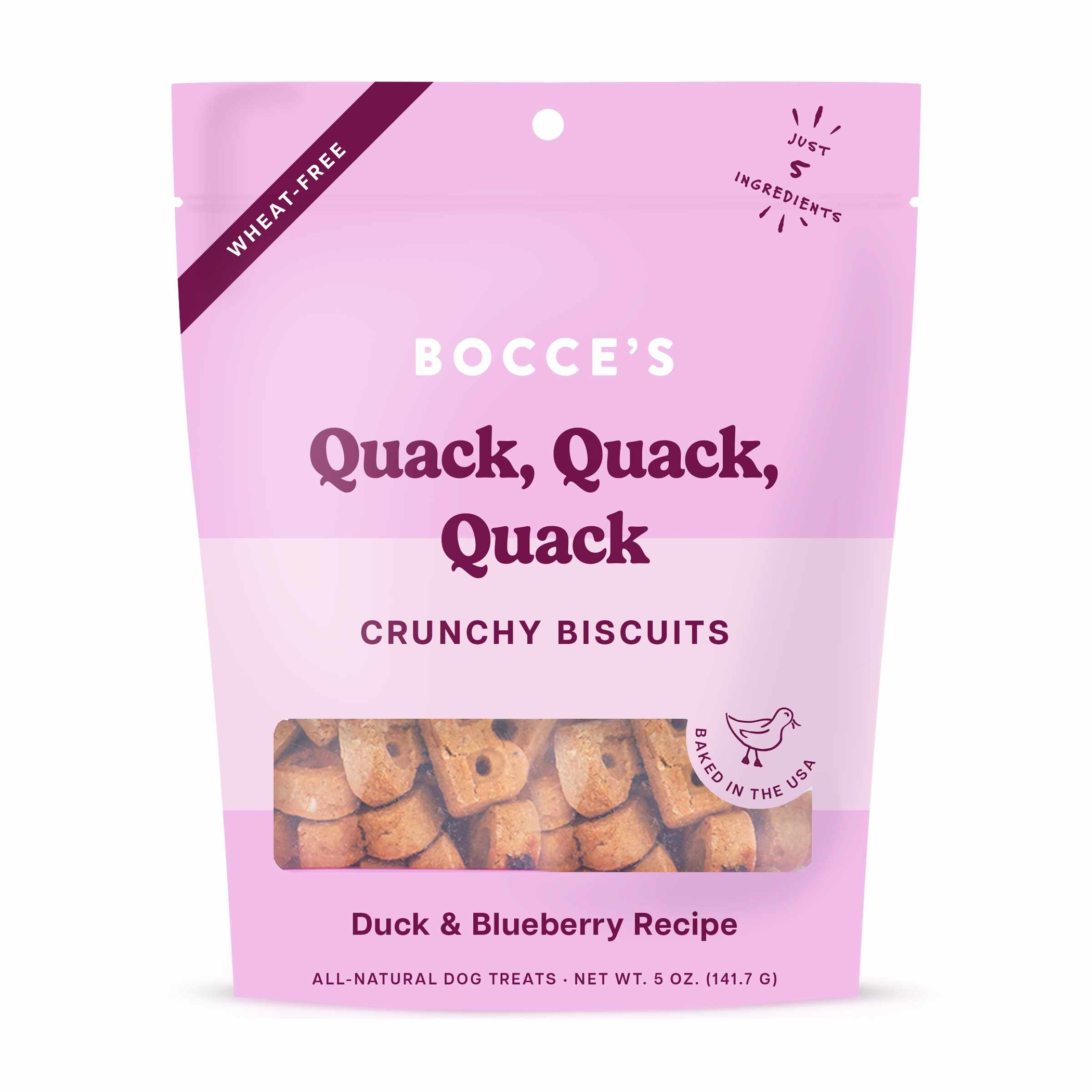 Bocce's Bakery Quack Quack Quack Biscuit Bags Dog Treats 5oz Image 1