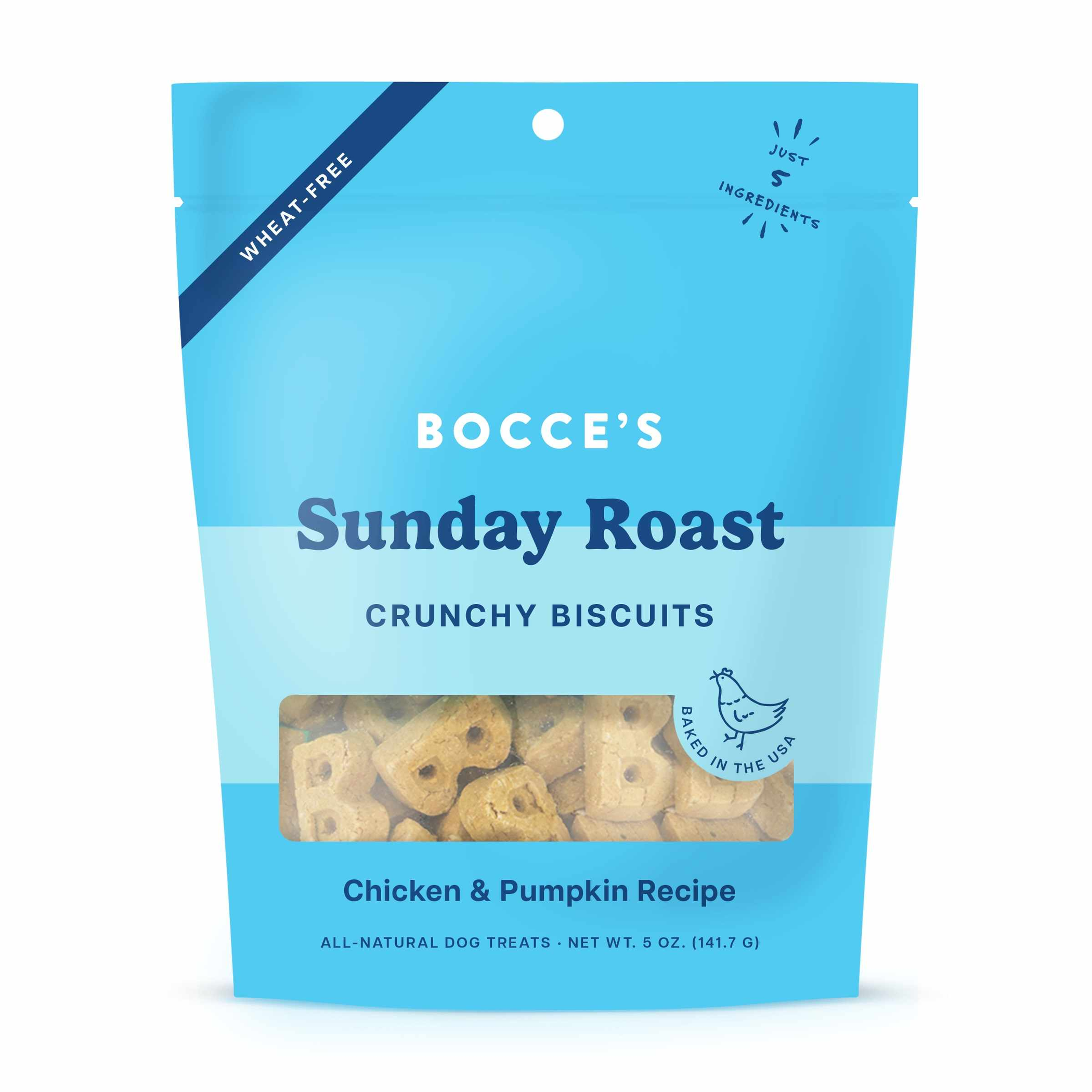 Bocce's Bakery Sunday Roast Biscuit Bags Dog Treats 5oz Image 1