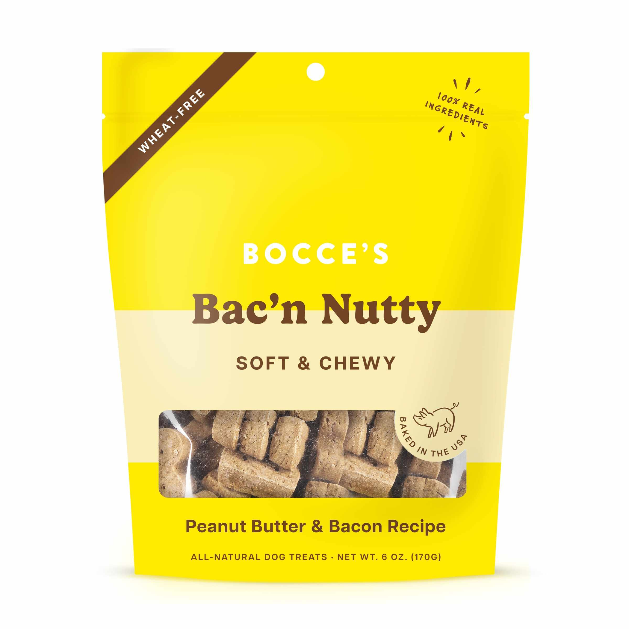 Bocce's Bakery Bac'N Nutty Soft & Chewy Dog Treats 6oz Image 1
