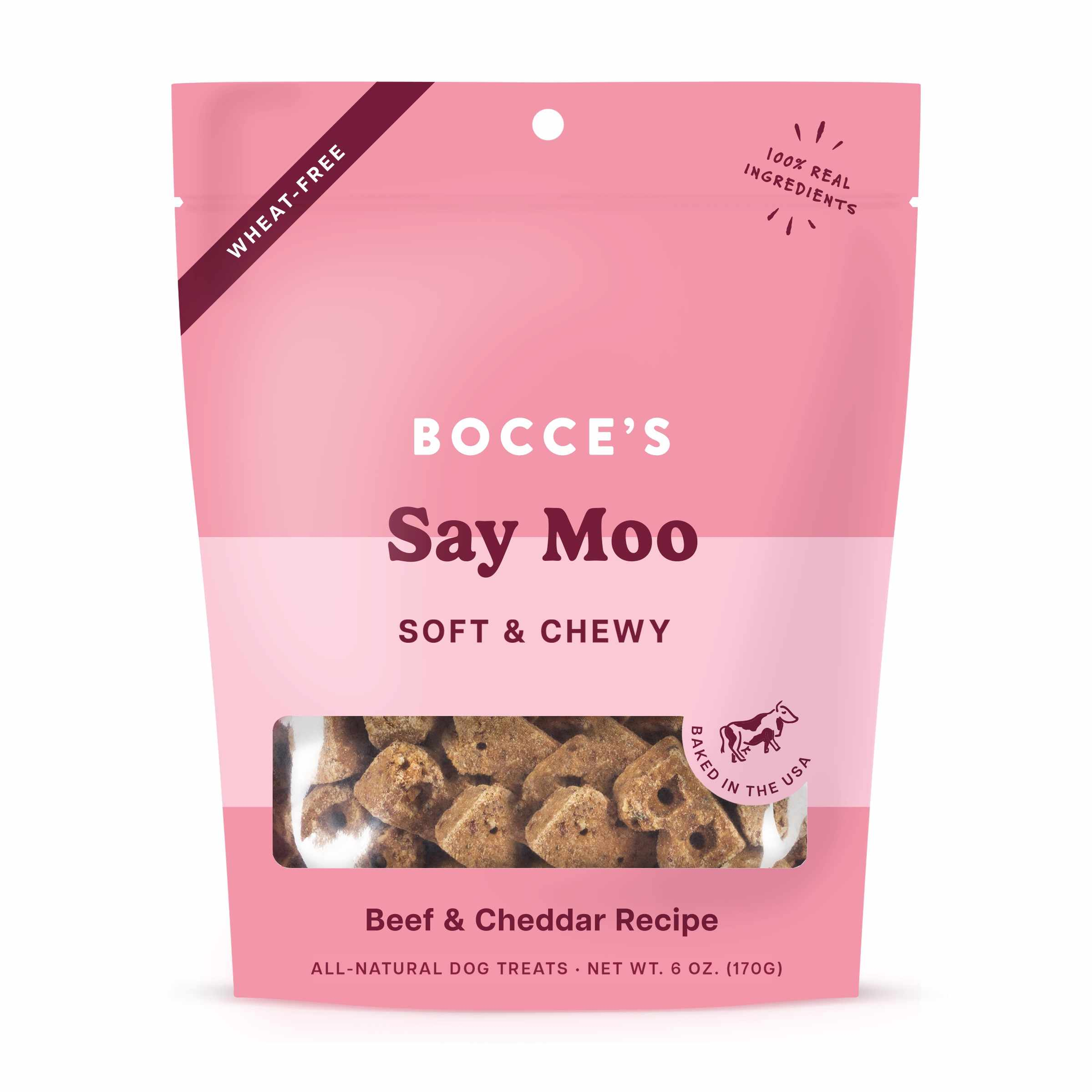 Bocce's Bakery Say MOOOO Soft & Chewy Dog Treats 6oz Image 1