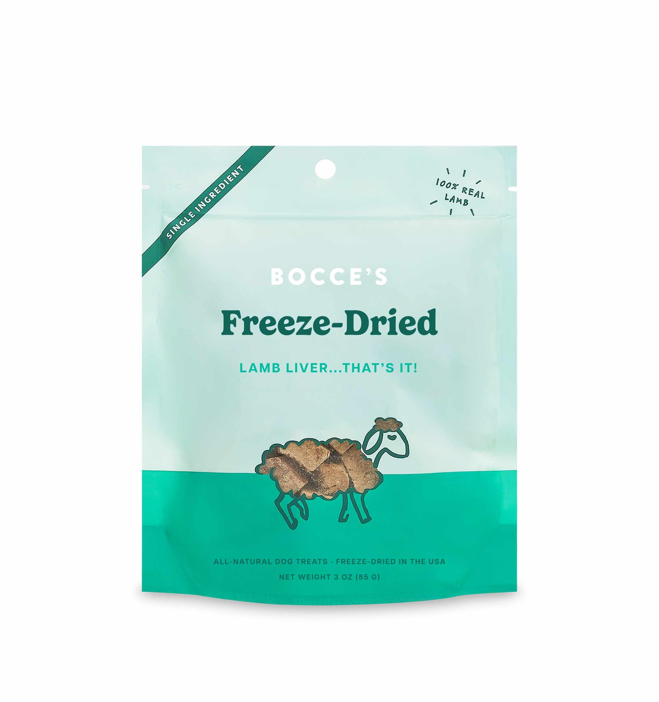 Bocce's Bakery Lamb Liver Freeze Dried Treats 3oz Image 1