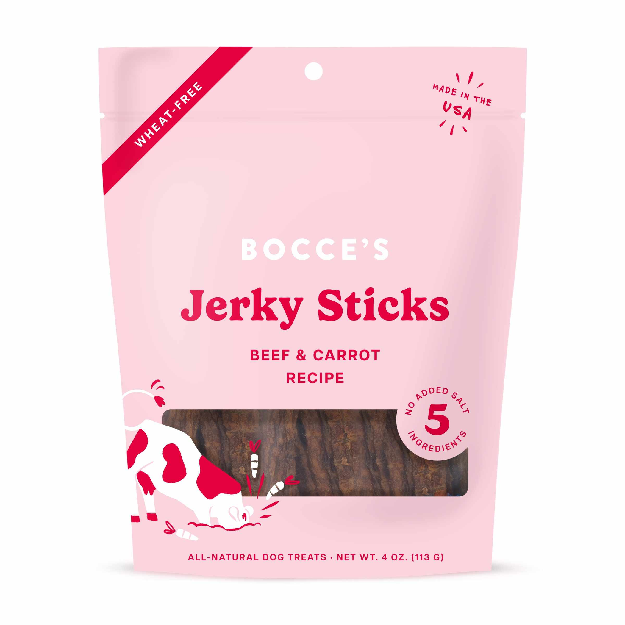 Bocce's Bakery Beef Grazers Jerky Sticks Dog Treats  4oz Image 1