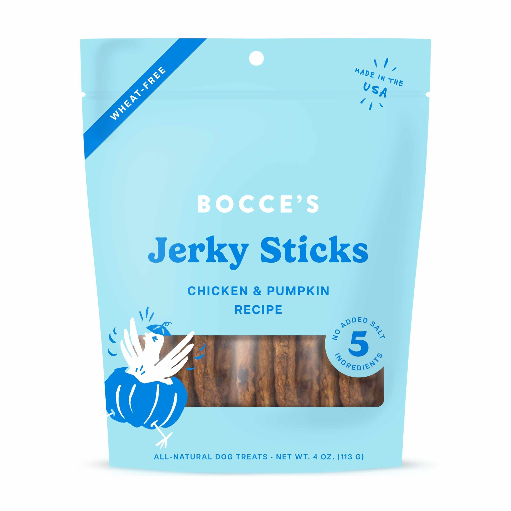 Bocce's Bakery Chicken Grazers Jerky Sticks Dog Treats 4oz Image 1