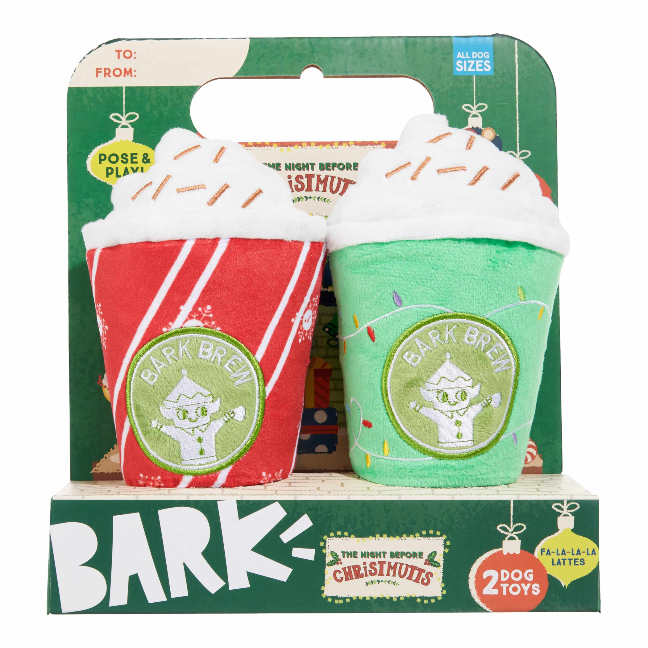 BARK Fa-La-La-Lattes Plush Dog Toy 2pc Image 1
