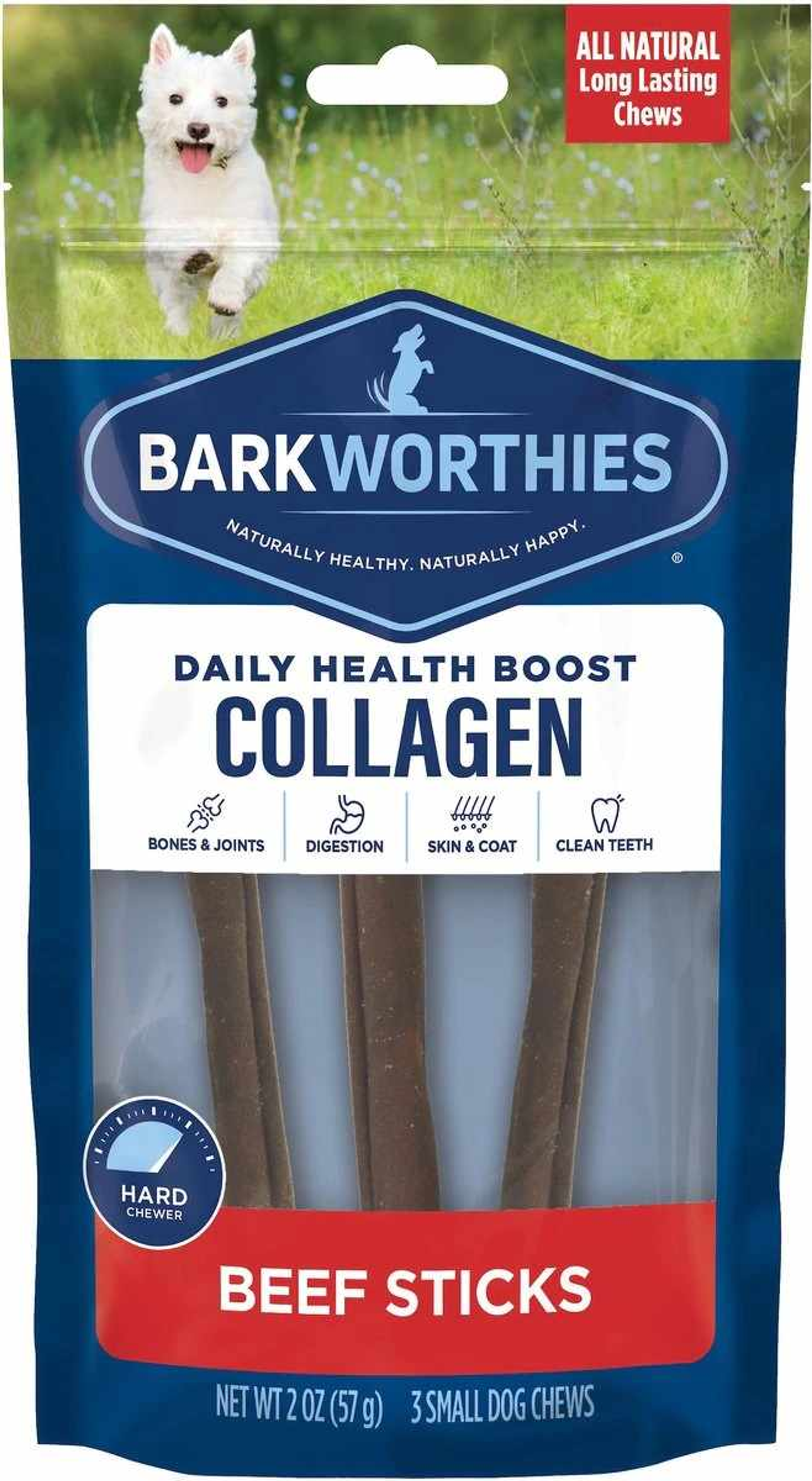 Barkworthies Collagen Beef Sticks Plain Image 1