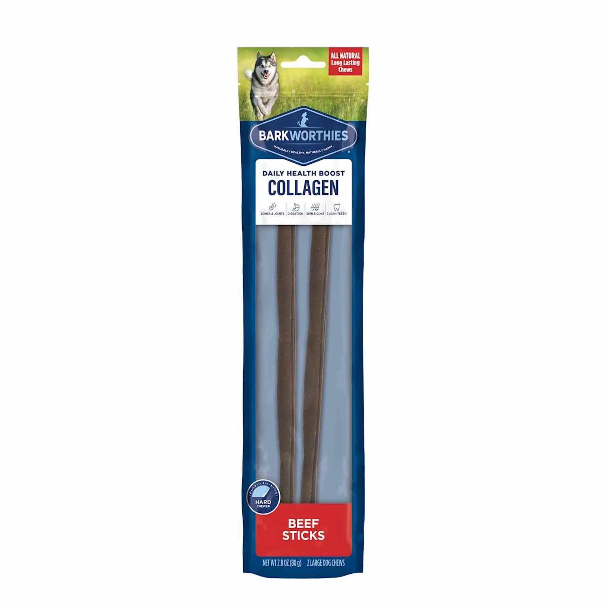Barkworthies Collagen Beef Sticks Plain Image 1