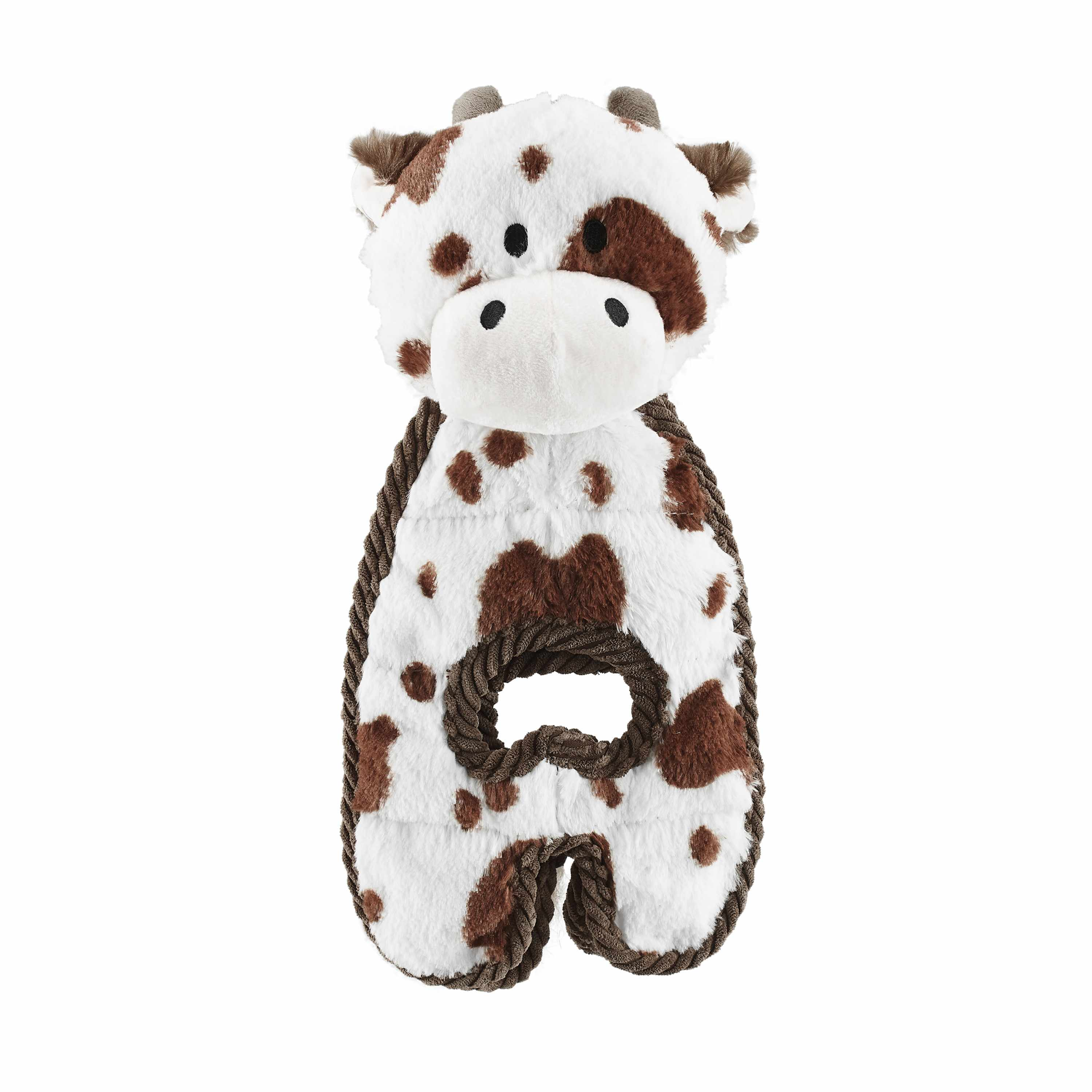 Outward Hound Cuddle Tugs Cow Plush Dog Toy Image 1