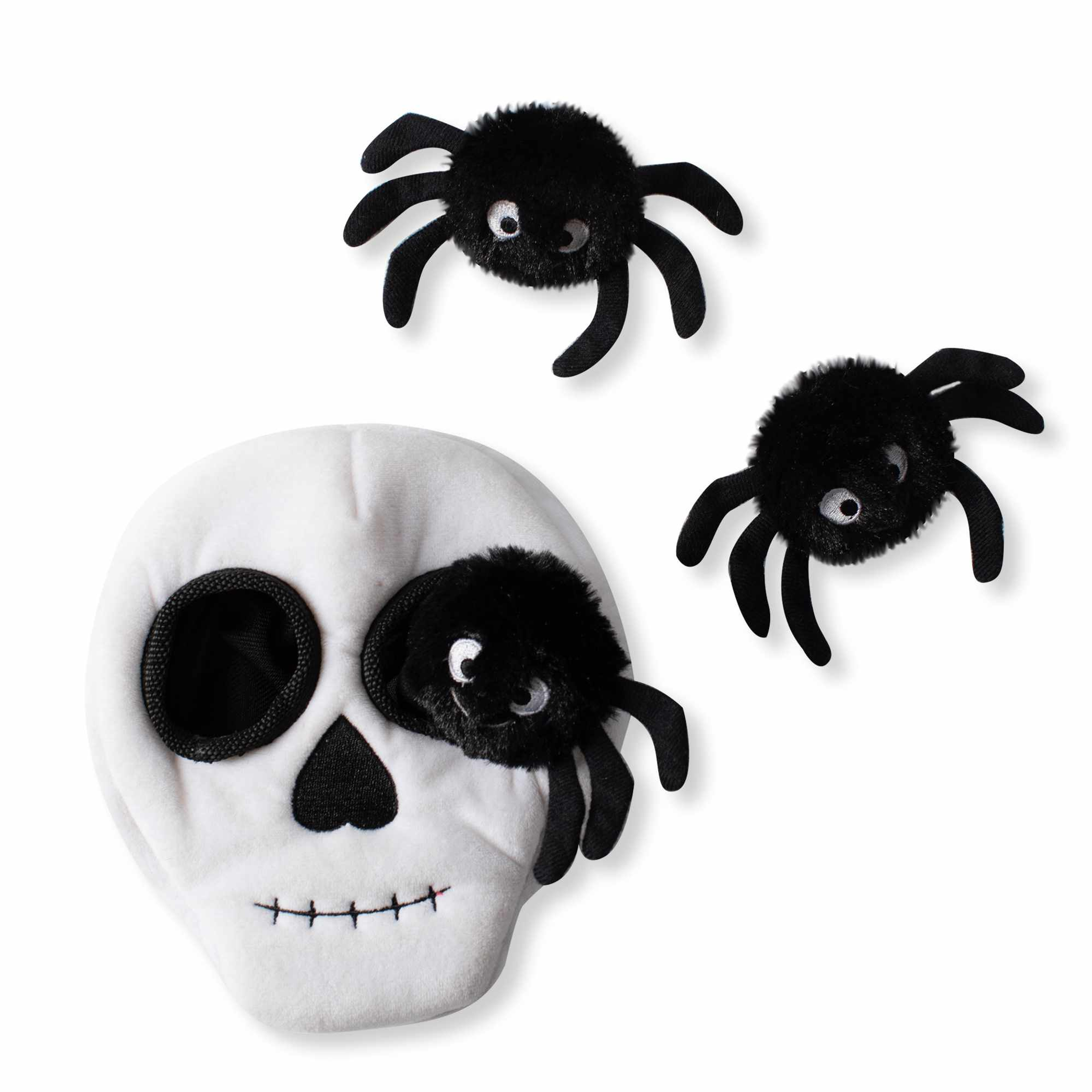 PetShop by Fringe Studio Skull With Spiders Hide & Seek Plush Dog Toy Image 1