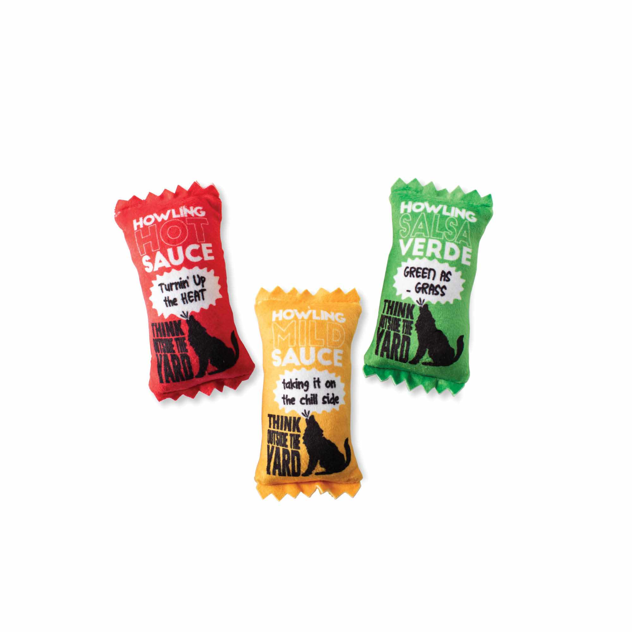 Wagsdale Howling Hot Sauce 3pc  Small Dog Toy Set Image 1