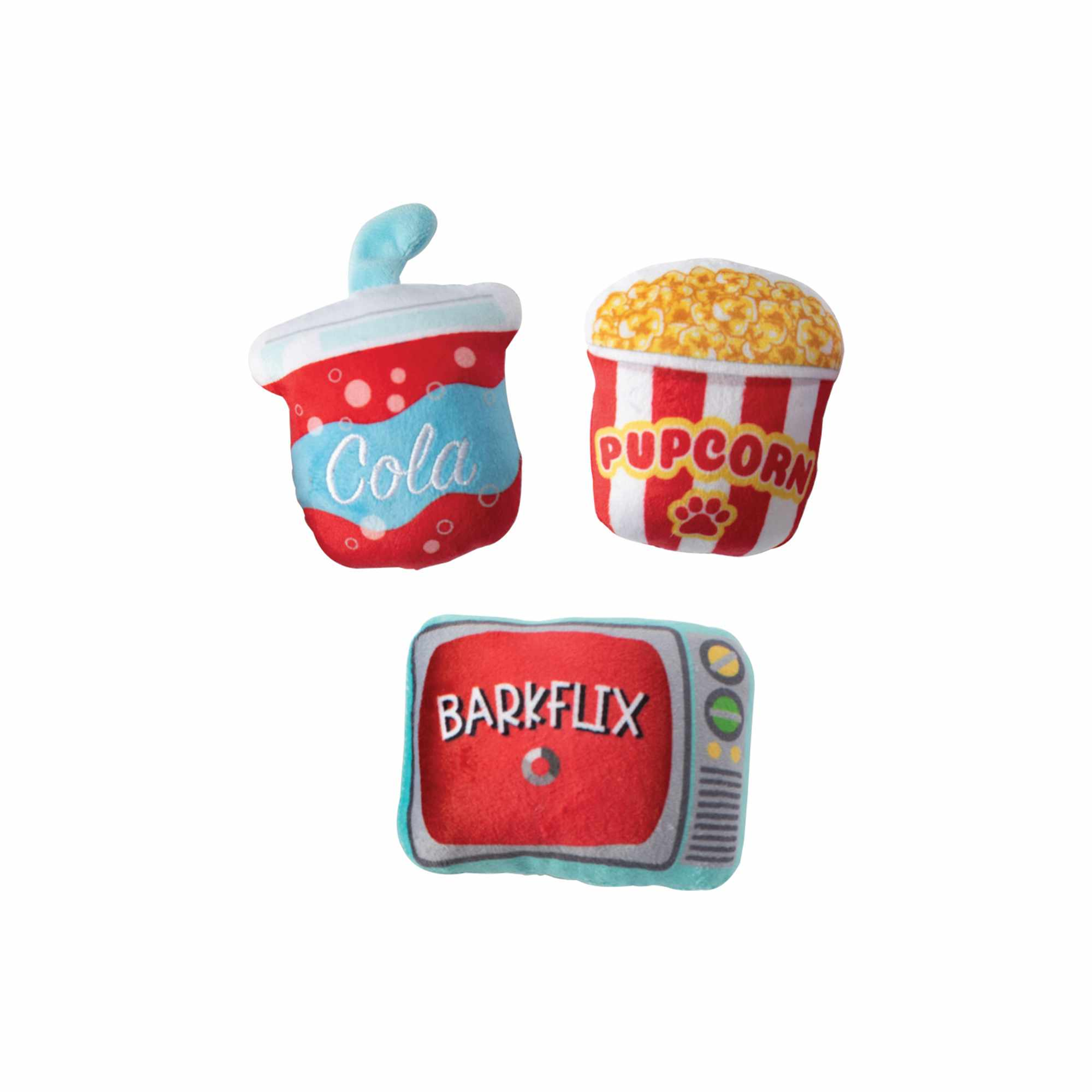 PetShop by Fringe Studio Barkflix Dog Toy Set Small 3pc Image 1