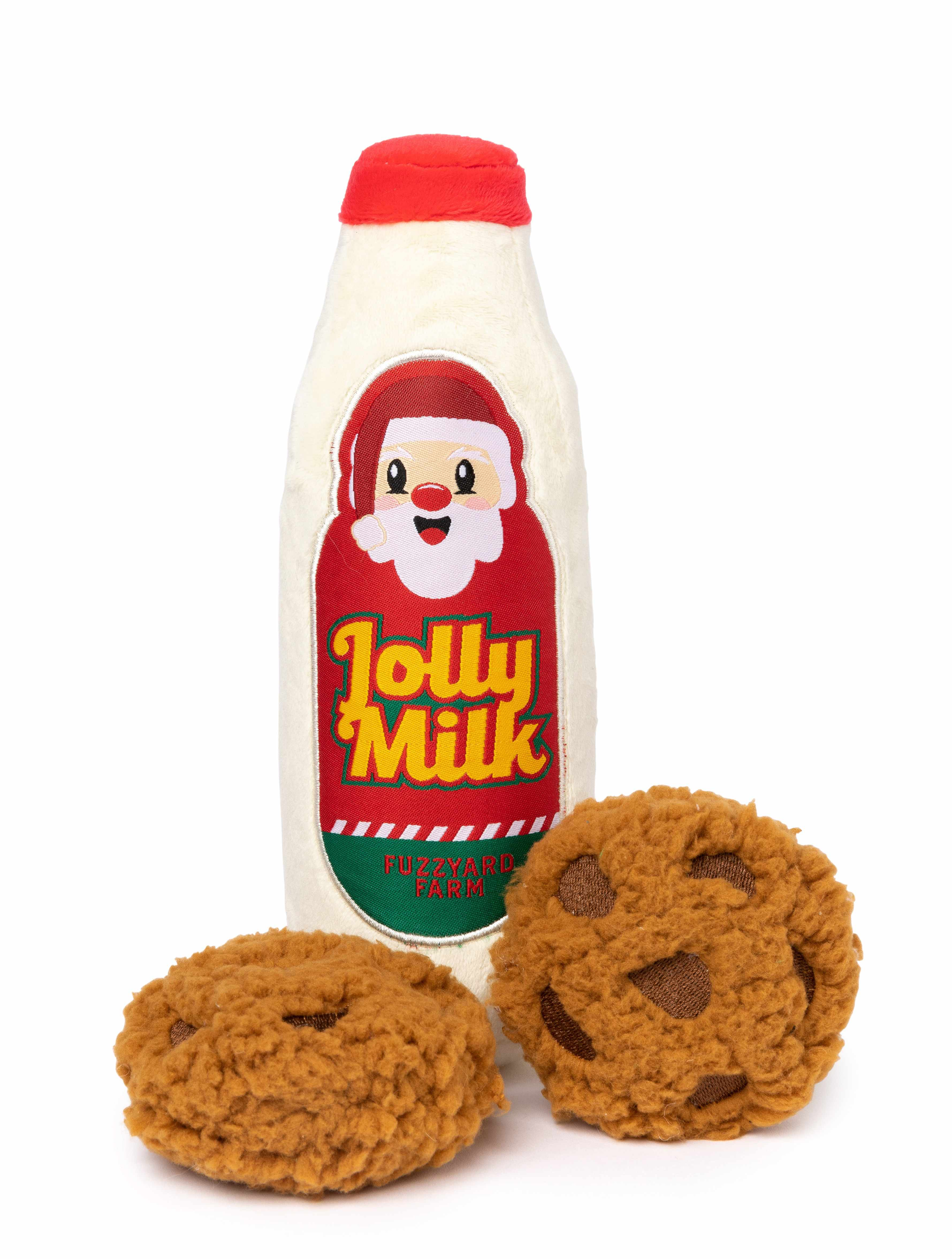 FuzzYard Jolly Milk & Cookies Plush Dog Toy 3PK Image 1