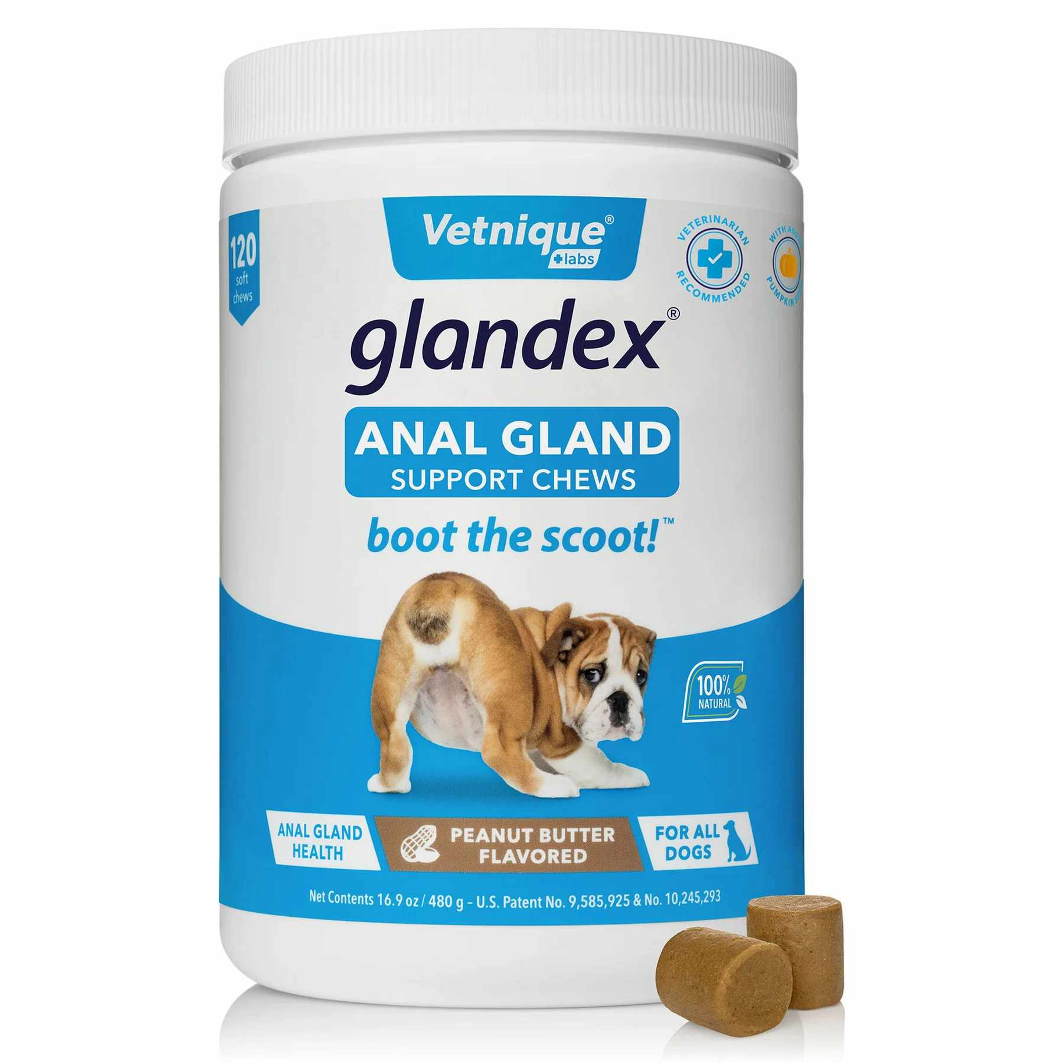 Glandex Anal Gland Soft Chew Peanut Butter Image 1