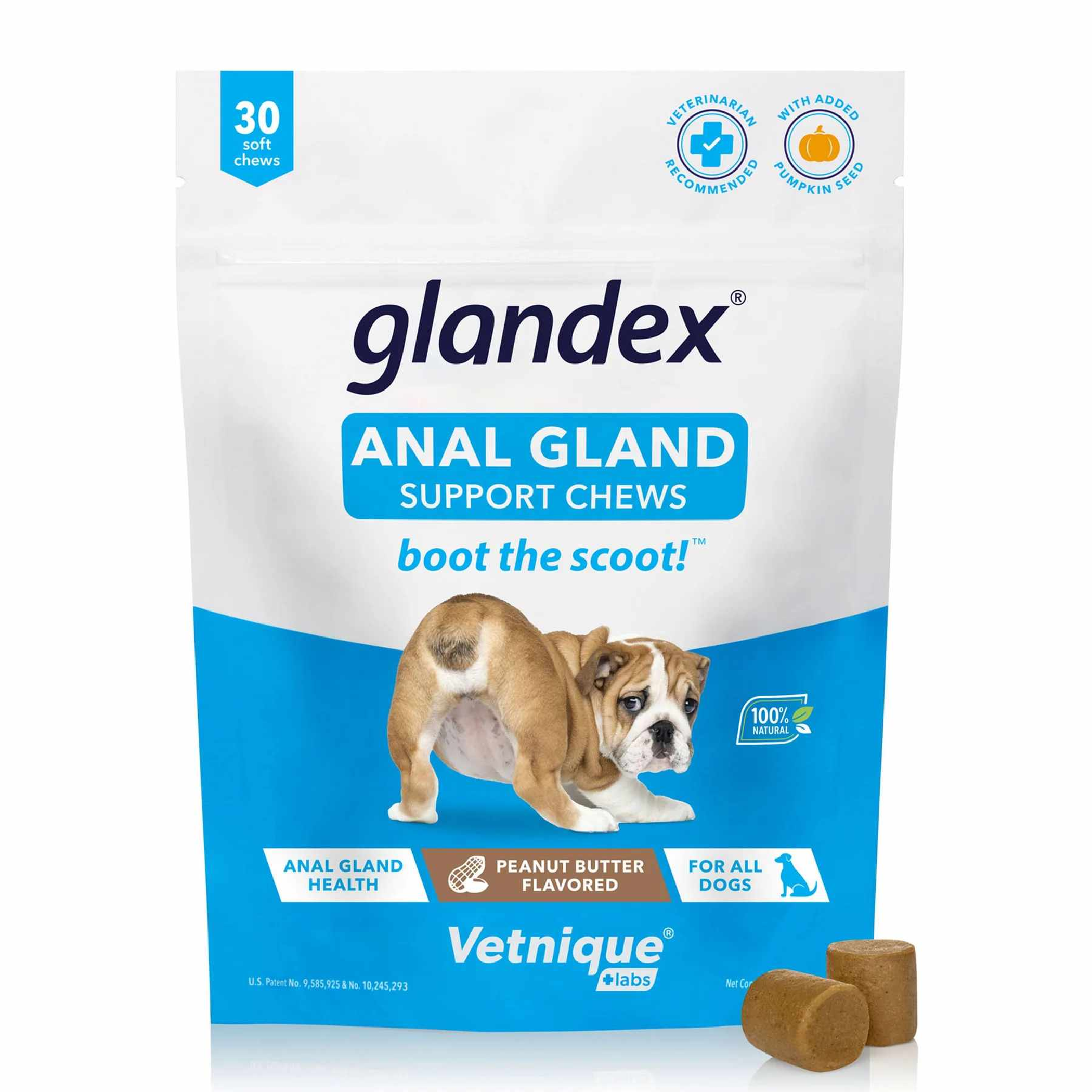 Glandex Anal Gland Soft Chew Peanut Butter Image 1