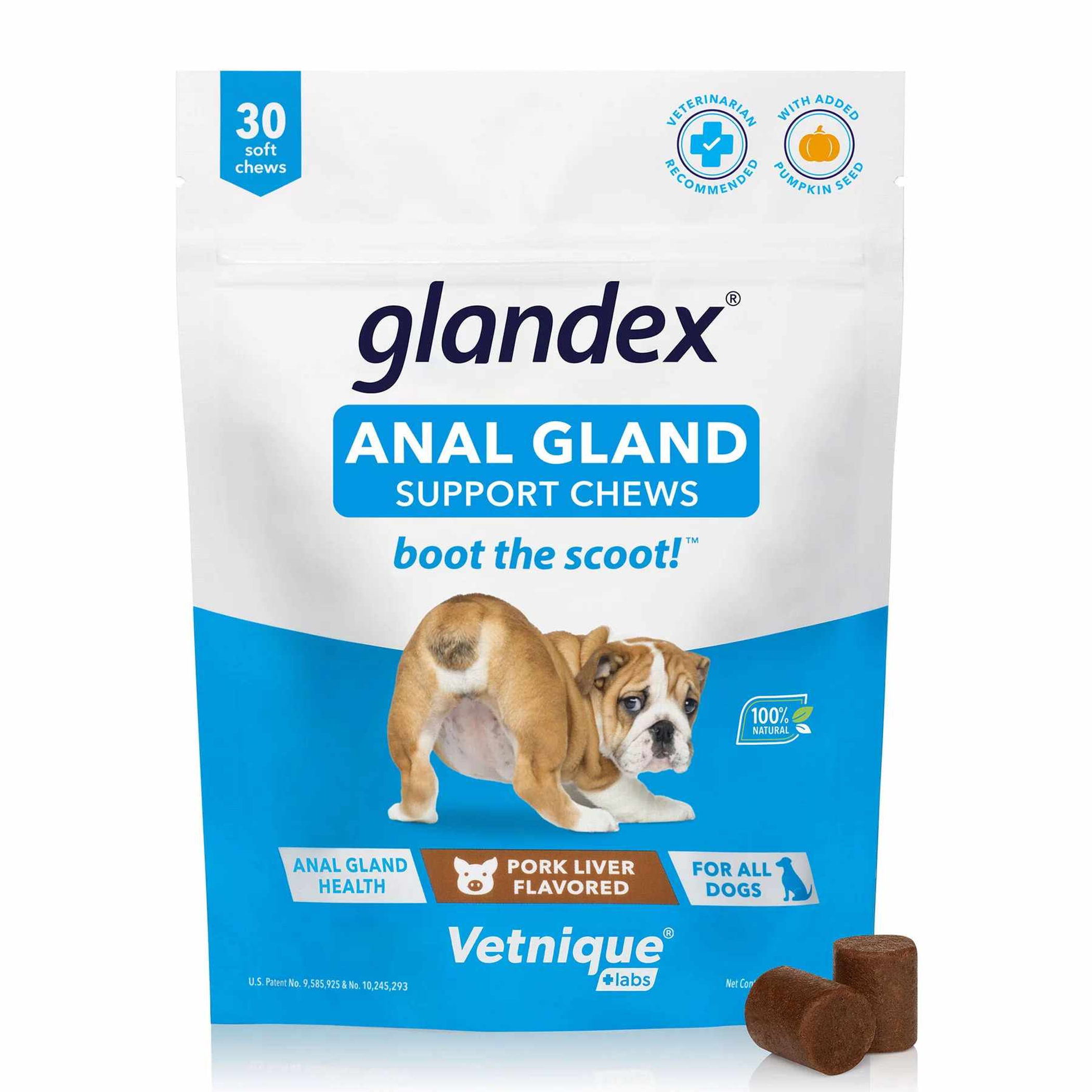 Glandex Pork Liver Soft Chews 30ct Pouch Image 1