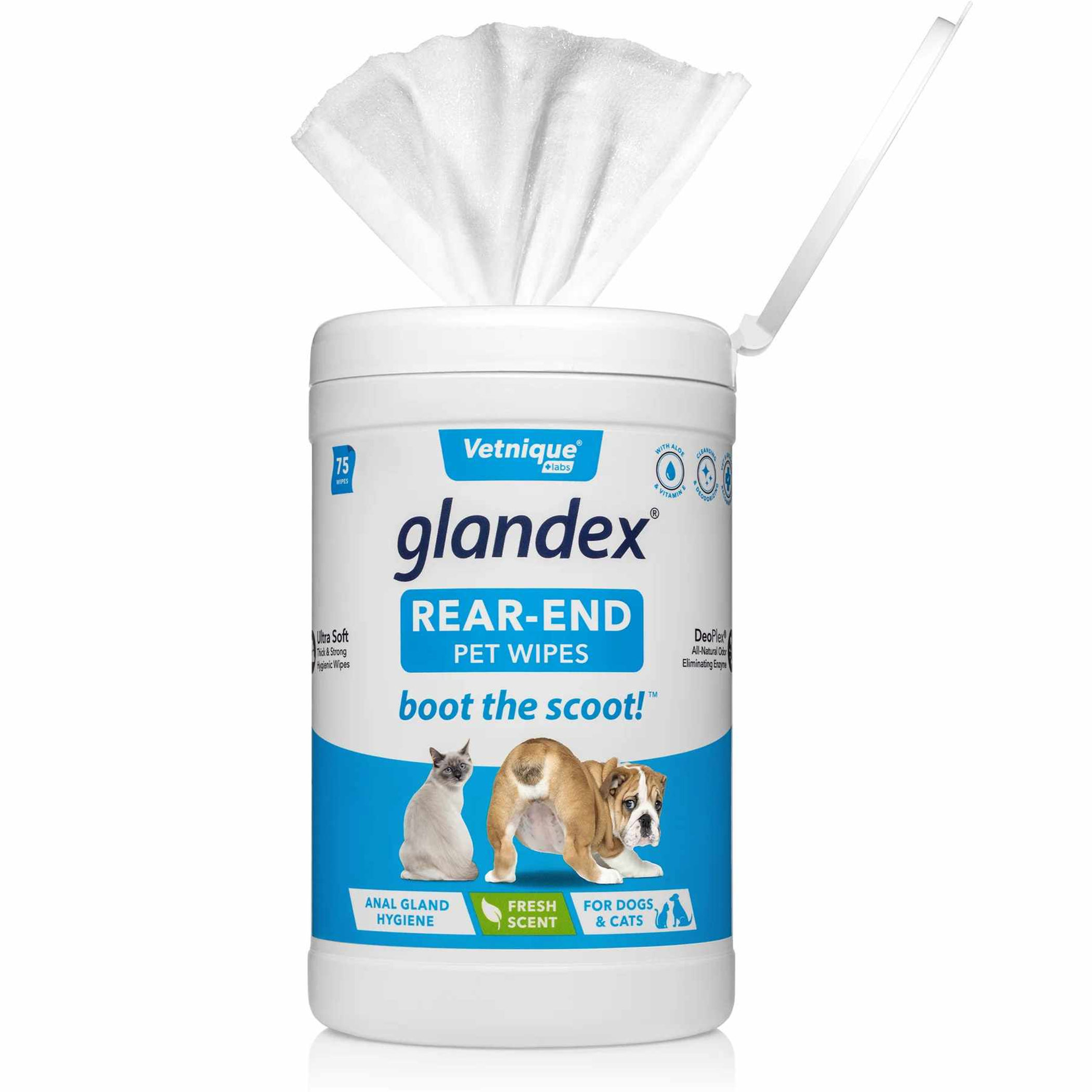 Glandex Anal Gland & Hygienic Pet Wipes 75ct Image 1