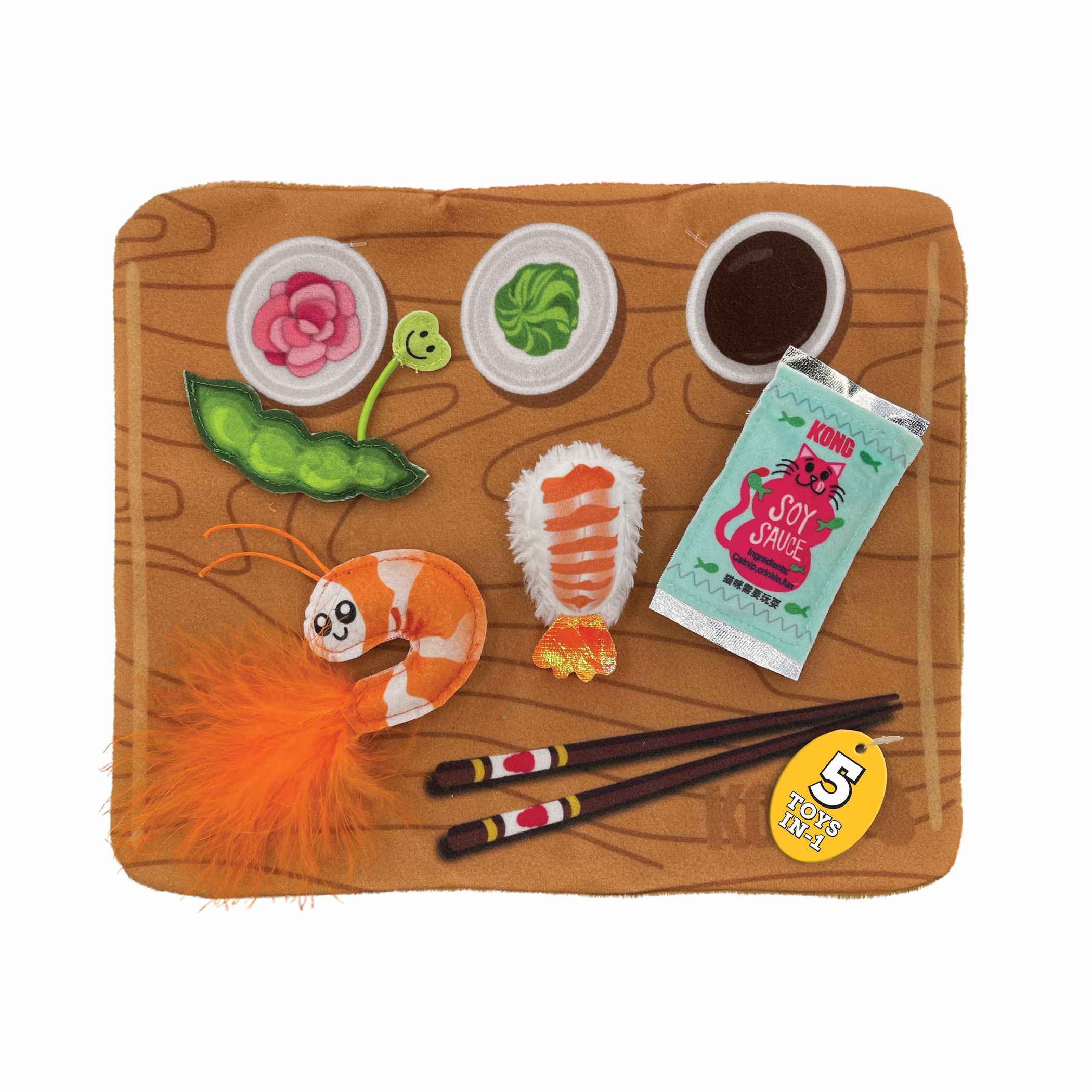 KONG(R) Pull-A-Partz(TM) Sushi Cat Toy Image 1