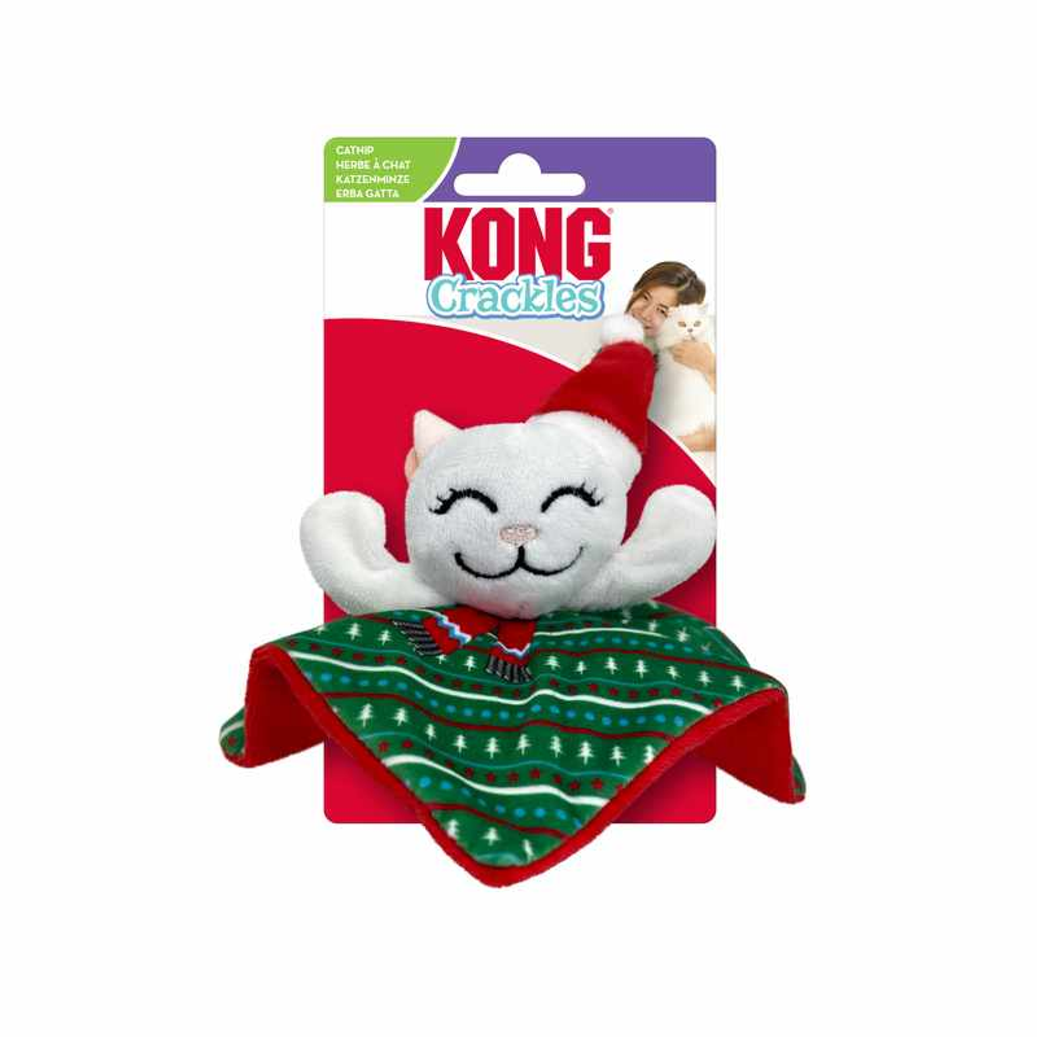 KONG Holiday Crackles Santa Kitty Image 1
