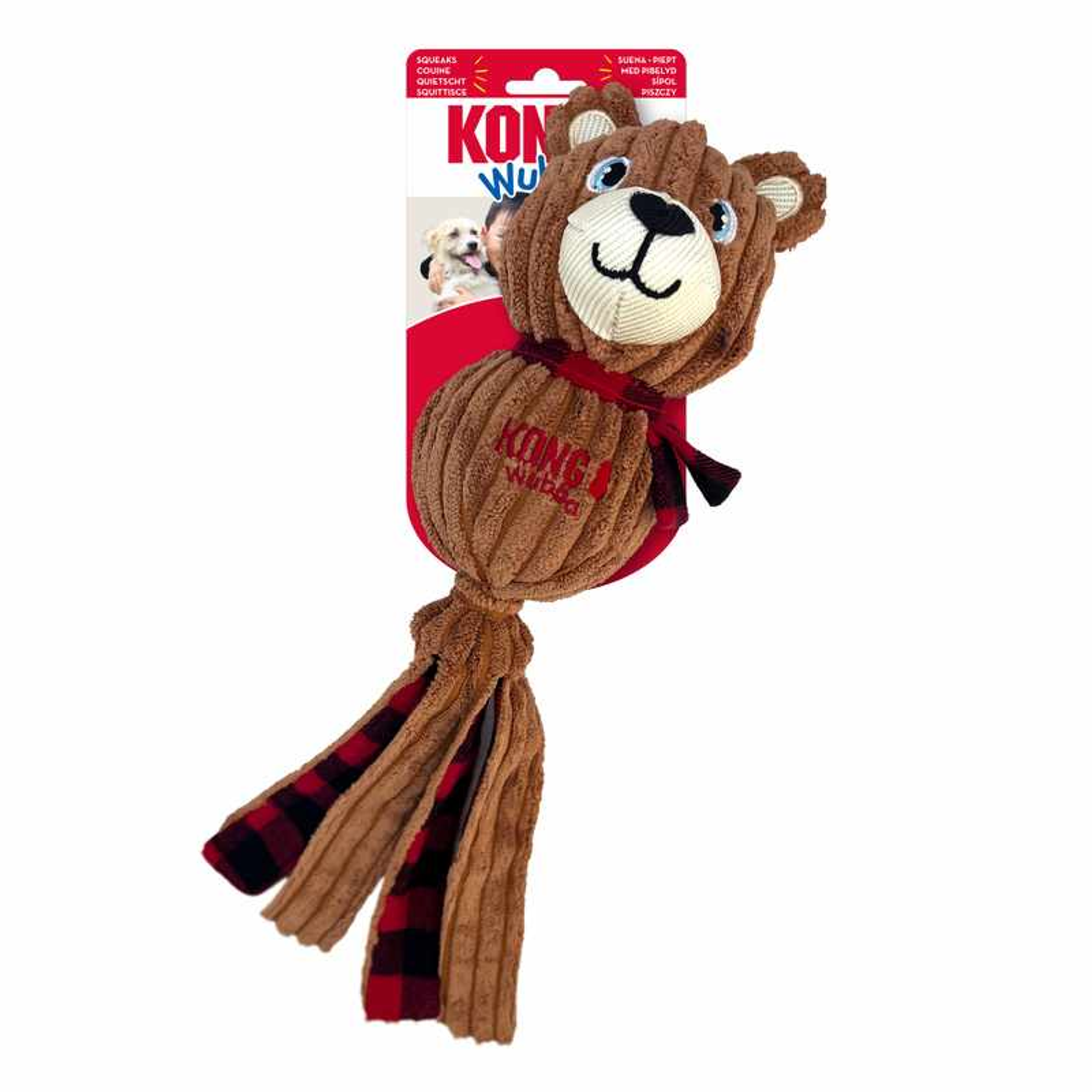KONG Holiday Wubba(TM) Corduroy Bear Lg Image 1
